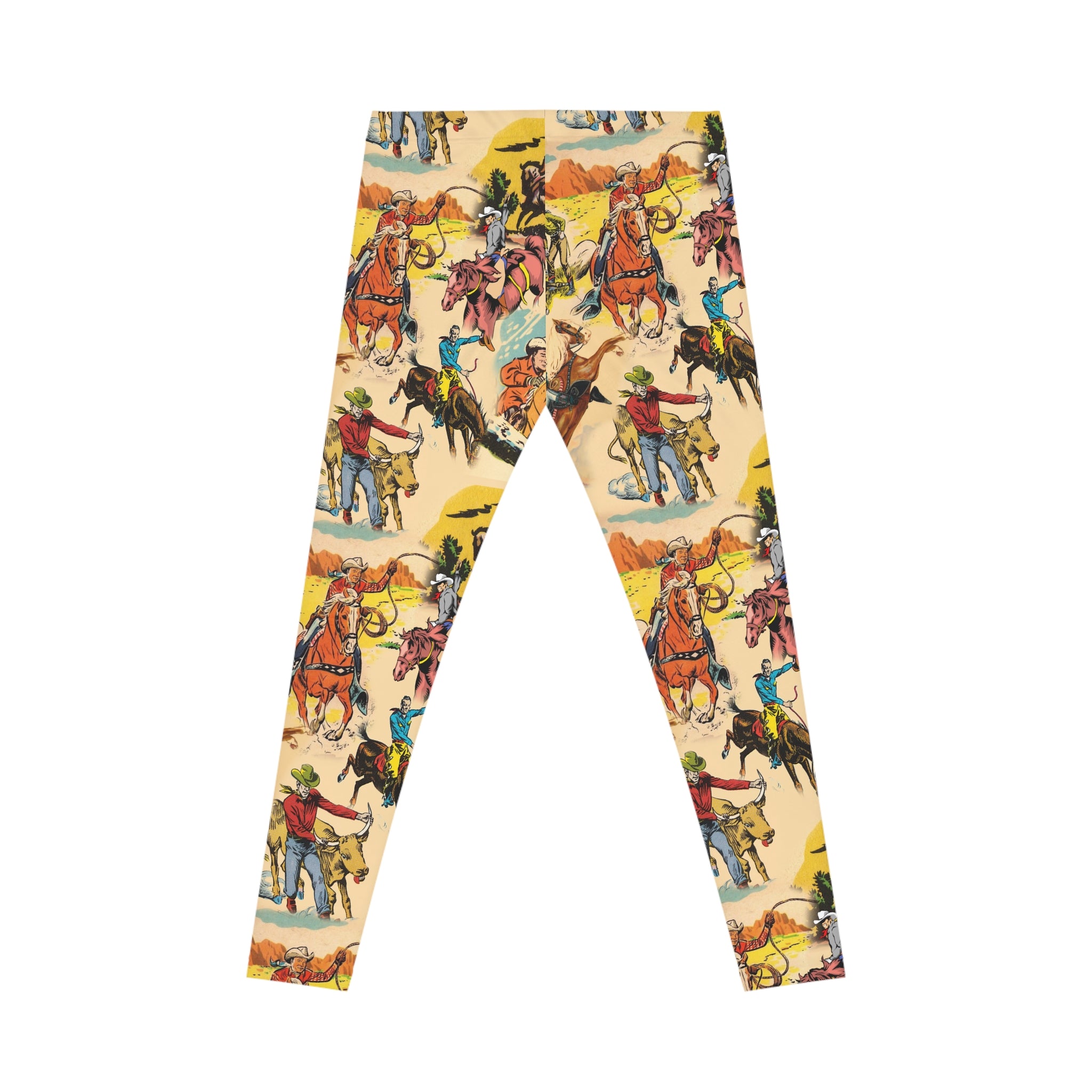 Vintage Cowboy Leggings, Womens Western Leggings, Rodeo Leggings, Cowboy Print Yoga Pants, Cowgirl Workout Leggings