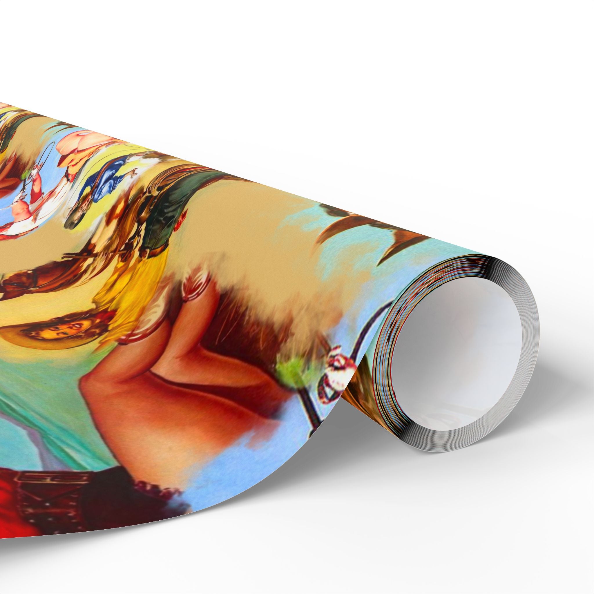 Vintage Cowgirl Wrapping Paper,  Retro Western Gift Wrap for Birthdays, Holidays & Boho Cowgirl Celebrations