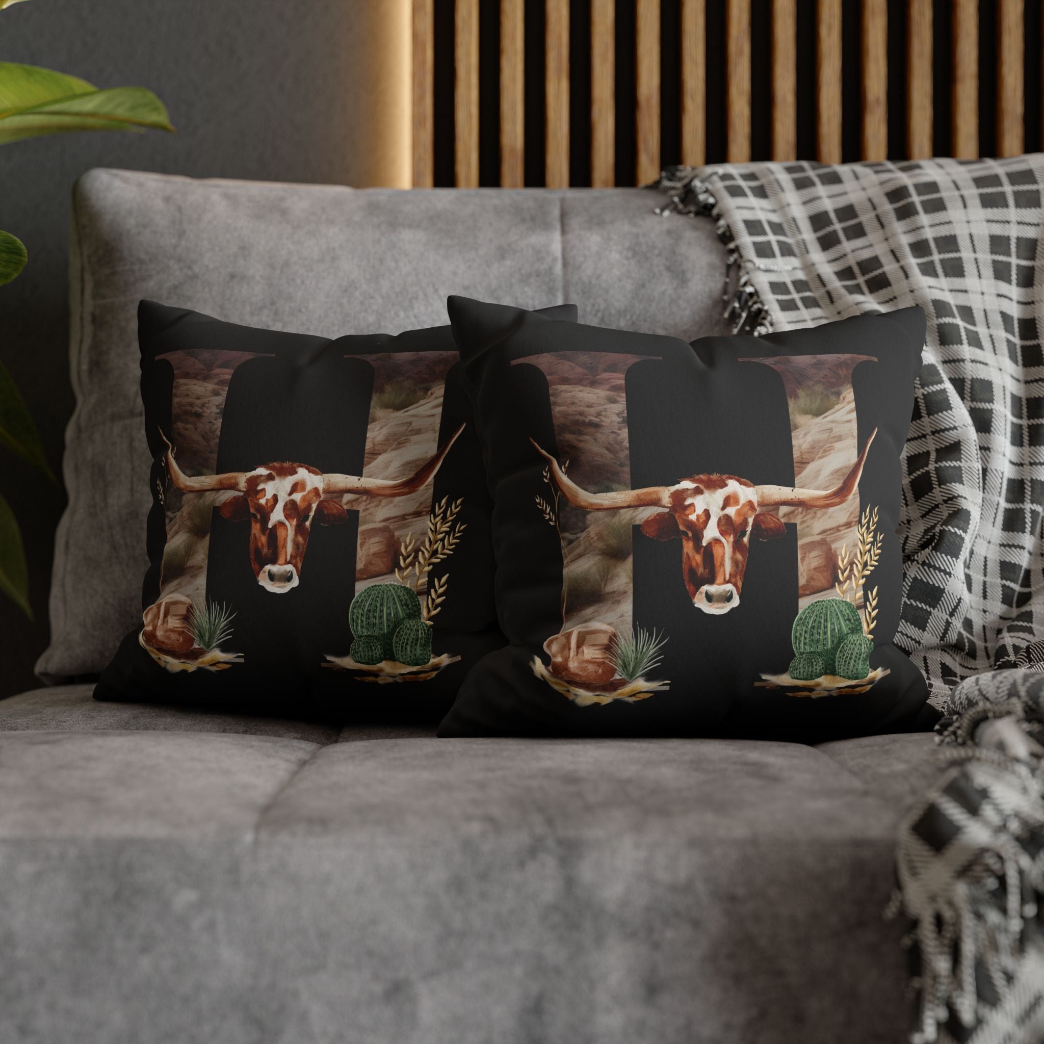Western Initial Pillow Cover , Personalized Rustic Decor, Cowgirl Gift, Custom Throw Pillow for Home or Wedding