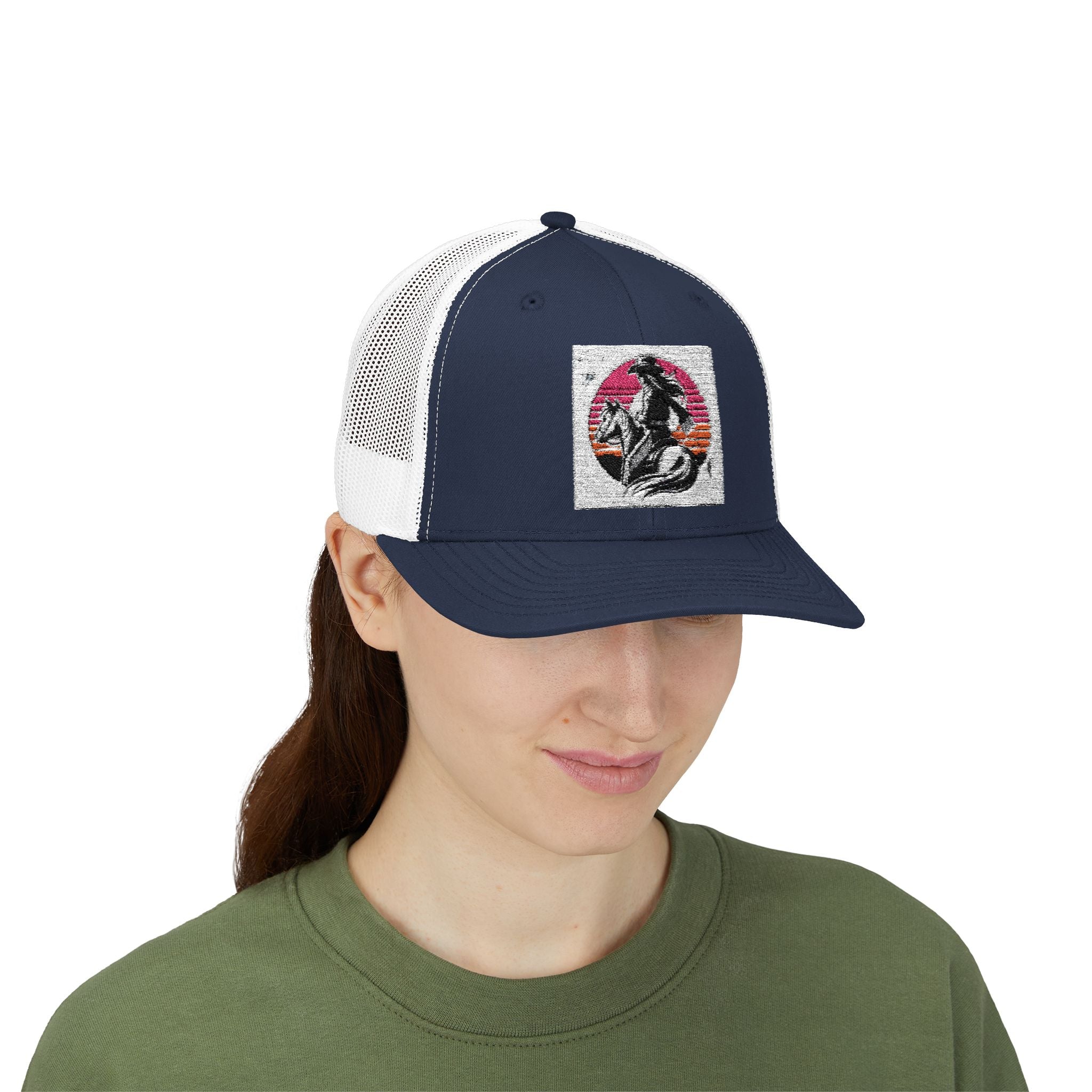 Cowgirl Trucker Hat, Cowgirls BASEBALL HAT, Custom Trucker Hat, Mid Height Western Cap, Emboidered Snapback Trucker Cap