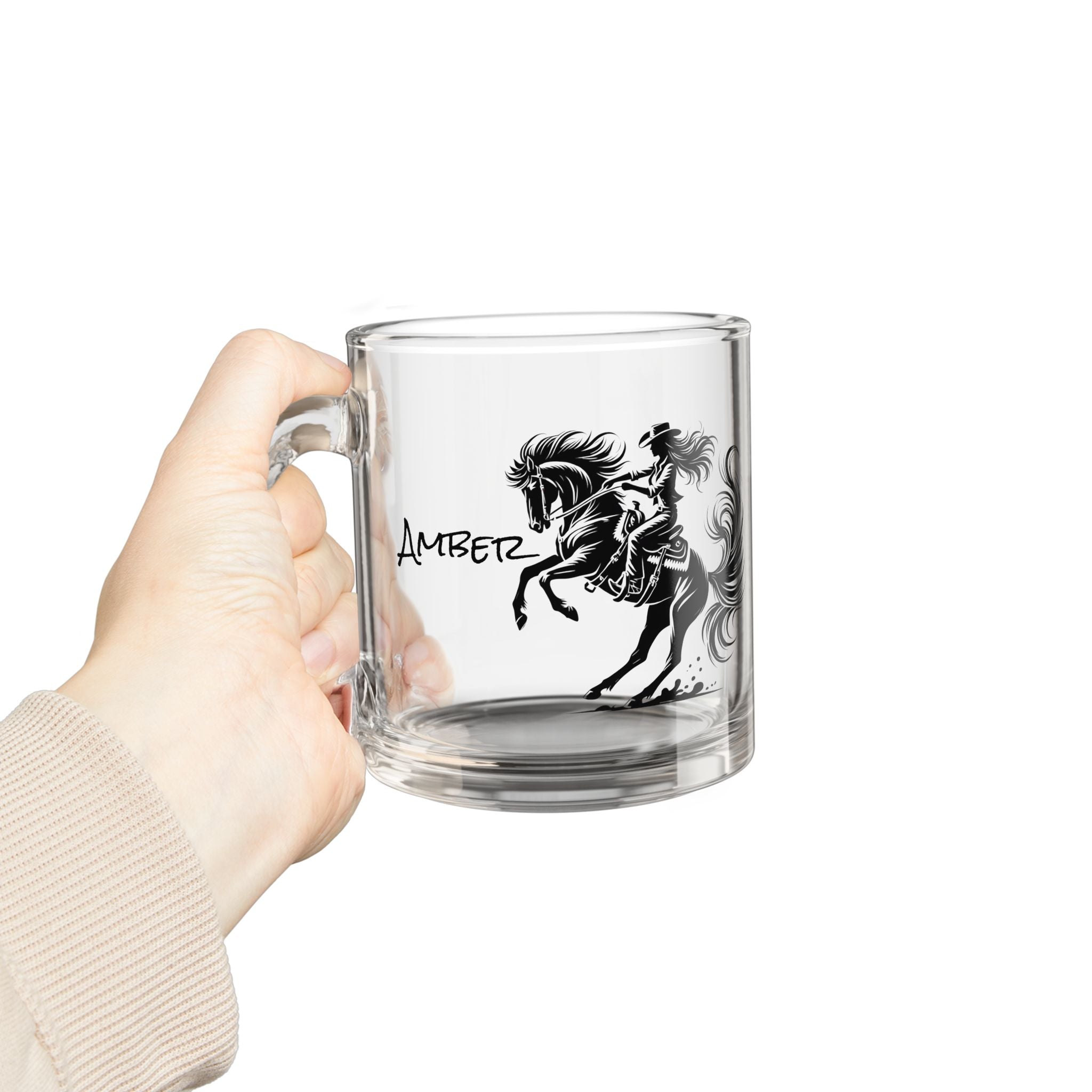 Wild Cowgirl Glass Mug, 10oz - Personalized Coffee Tea Cup, Cowgirl Gift, Cowgirl Kitchen Decor, Western Cowgirl Mug,