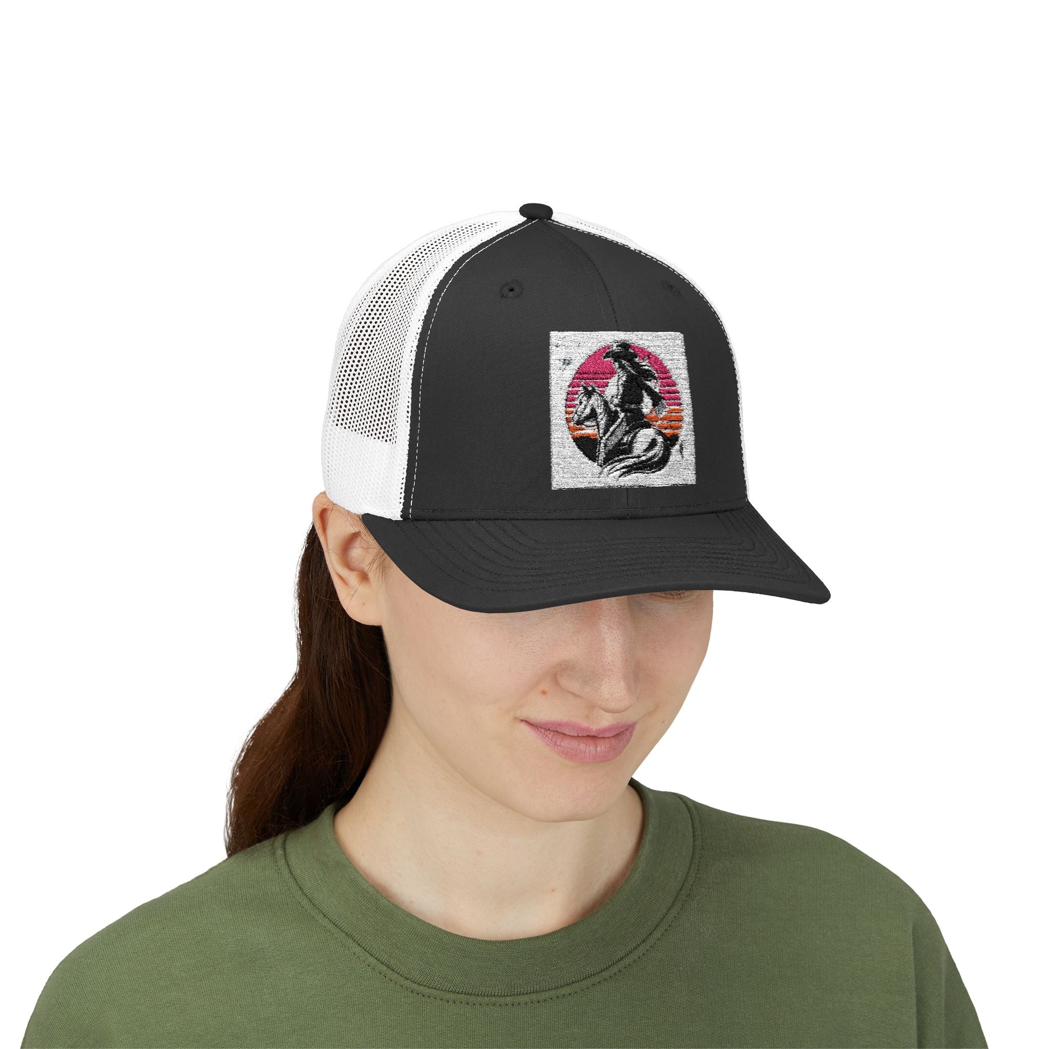 Cowgirl Trucker Hat, Cowgirls BASEBALL HAT, Custom Trucker Hat, Mid Height Western Cap, Emboidered Snapback Trucker Cap