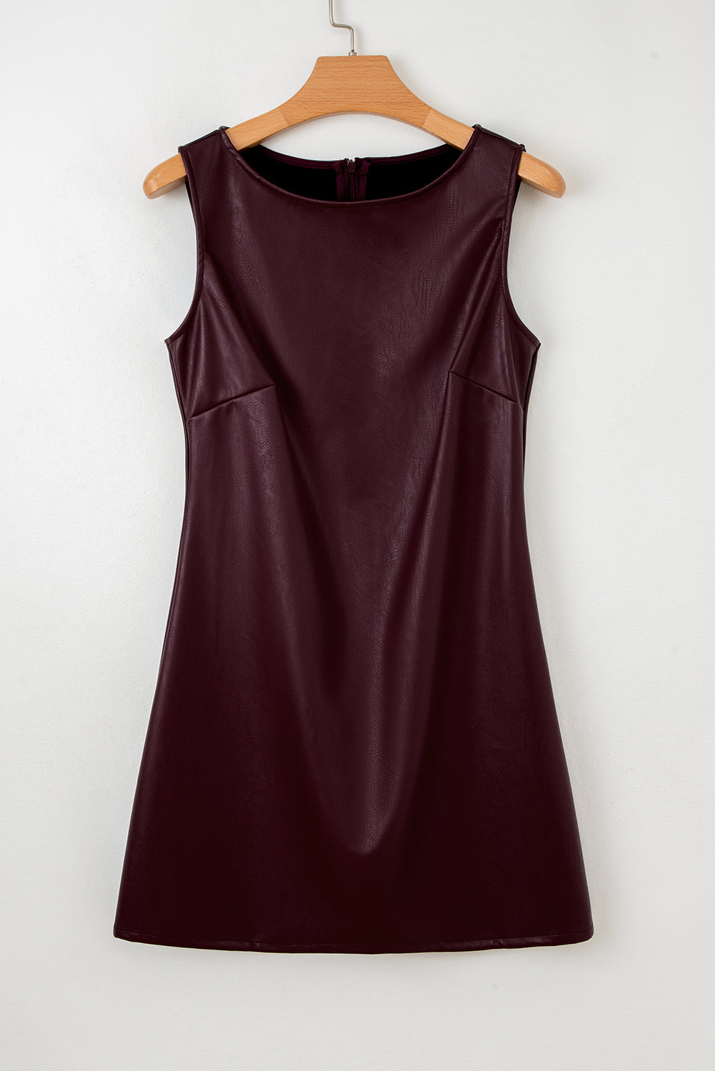 Faux Leather Sleeveless Mini Dress, Womens Vegan Leather Bodycon Dress, Edgy Mini Dress, Sleeveless Party Dress