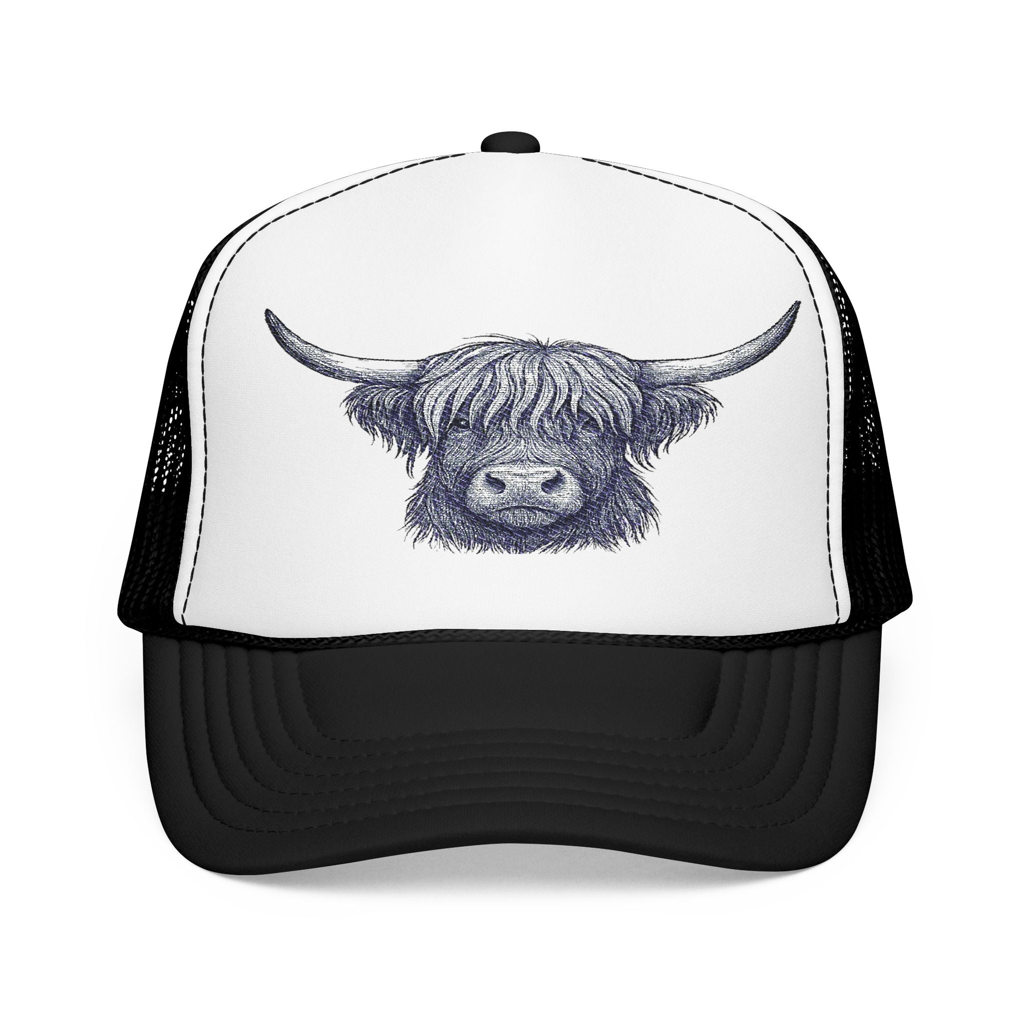 Highland Cow Trucker Hat , Highland Cow Lover Gift,  Western Embroidered Hat,  Cute Cowgirl Trucker Hat