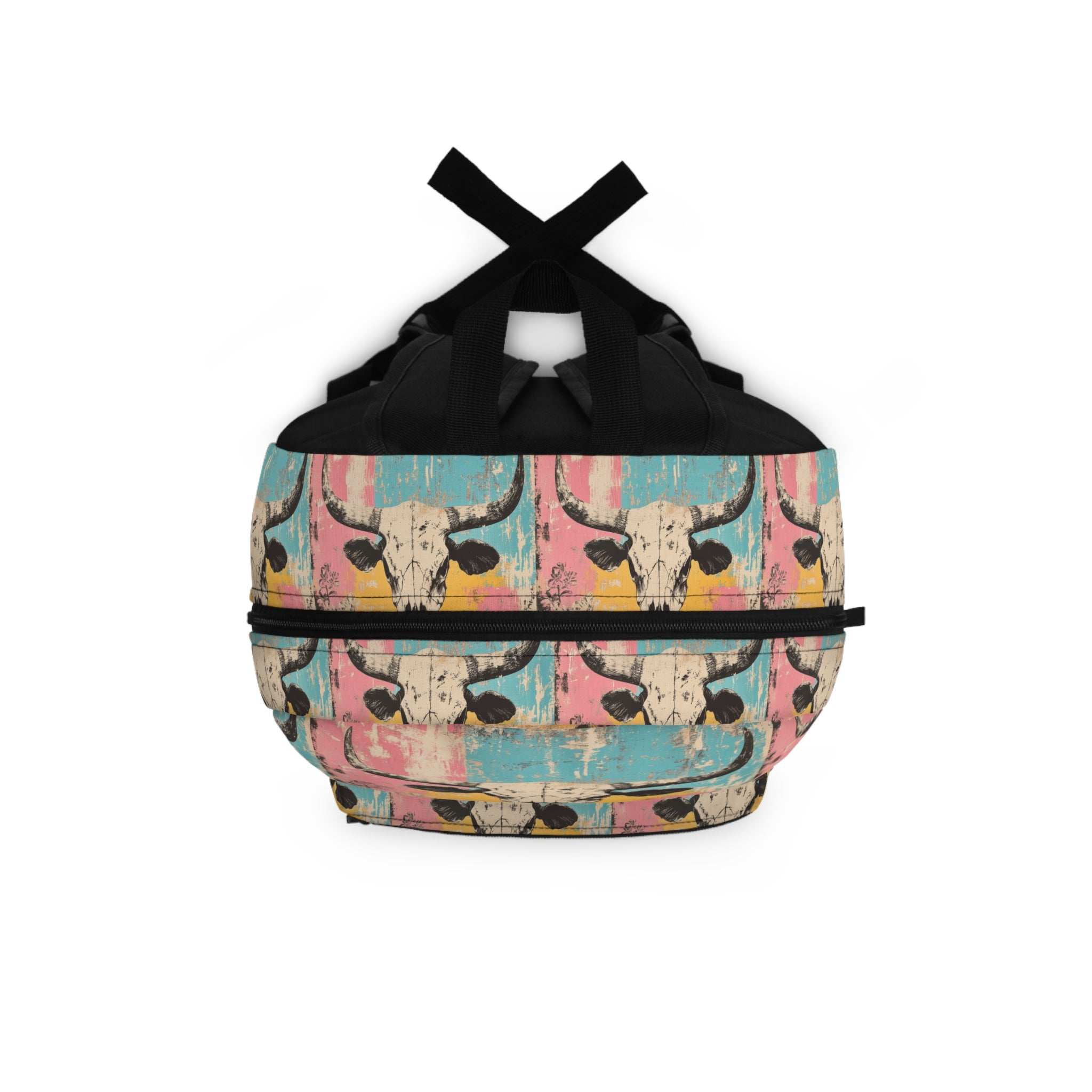 Personalized Cow Skull Backpack, Western School Bag, Custom Name Cowgirl Backpack