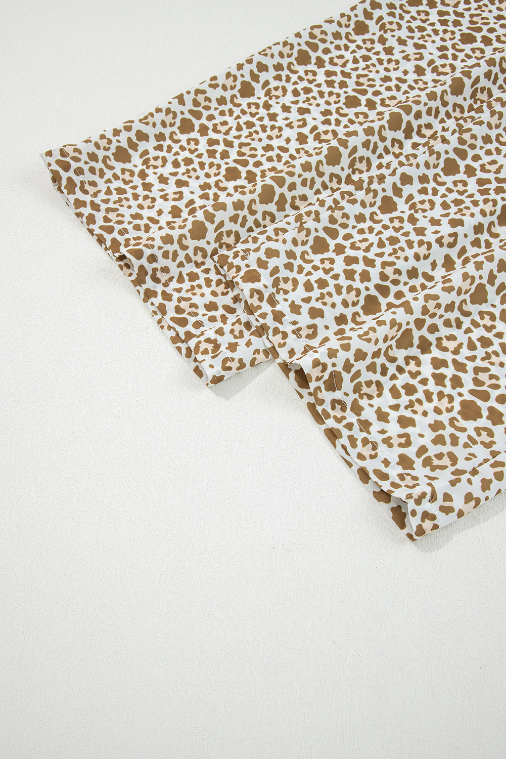 Khaki Leopard Print Pants, Womens Drawstring Loose Fit Pants, Elastic Waist Straight Leg Leopard Pants,