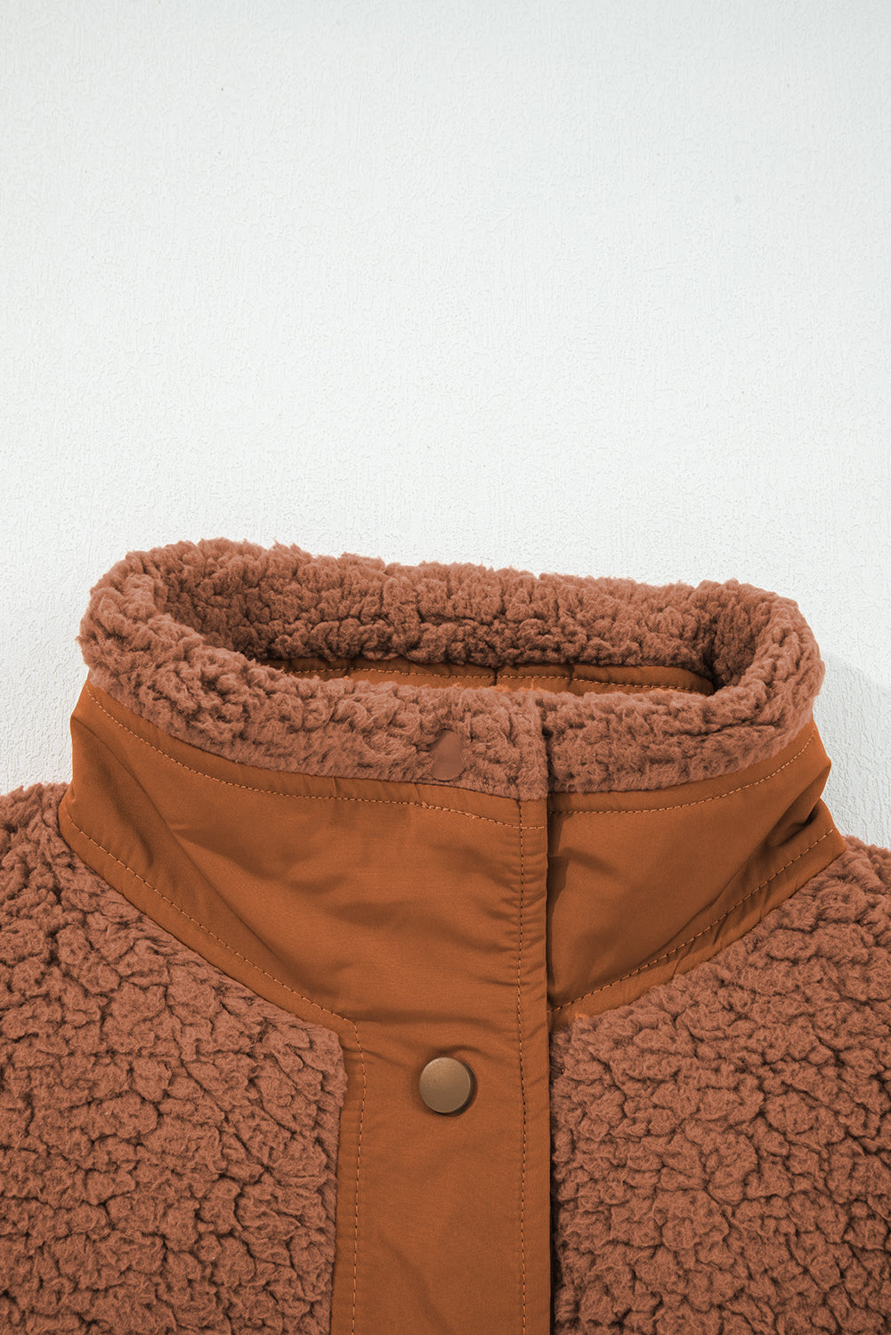 Cinnamon Faux Fur Vest – Snap Button Front Knot Side Plush Vest with Pockets, Cozy Layering Women’s Fall & Winter Fashion Outerwear