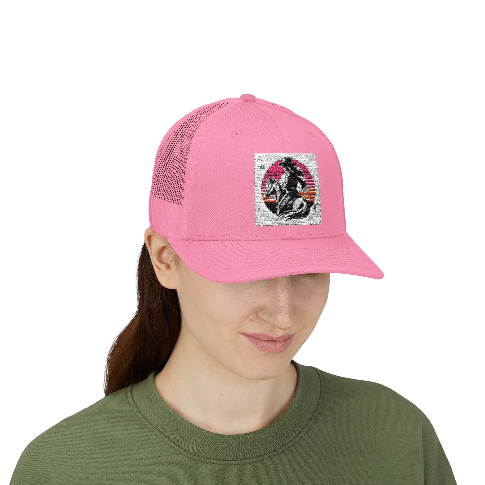 Cowgirl Trucker Hat, Cowgirls BASEBALL HAT, Custom Trucker Hat, Mid Height Western Cap, Emboidered Snapback Trucker Cap