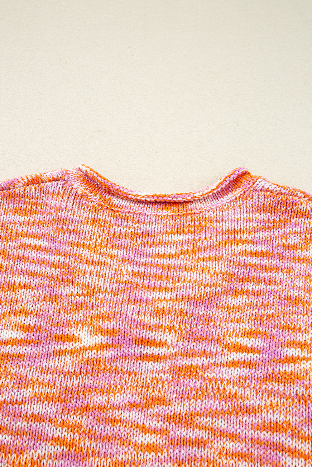 Women’s Orange Oversized Sweater – Fall Abstract Print V-Neck Drop Shoulder Tunic
