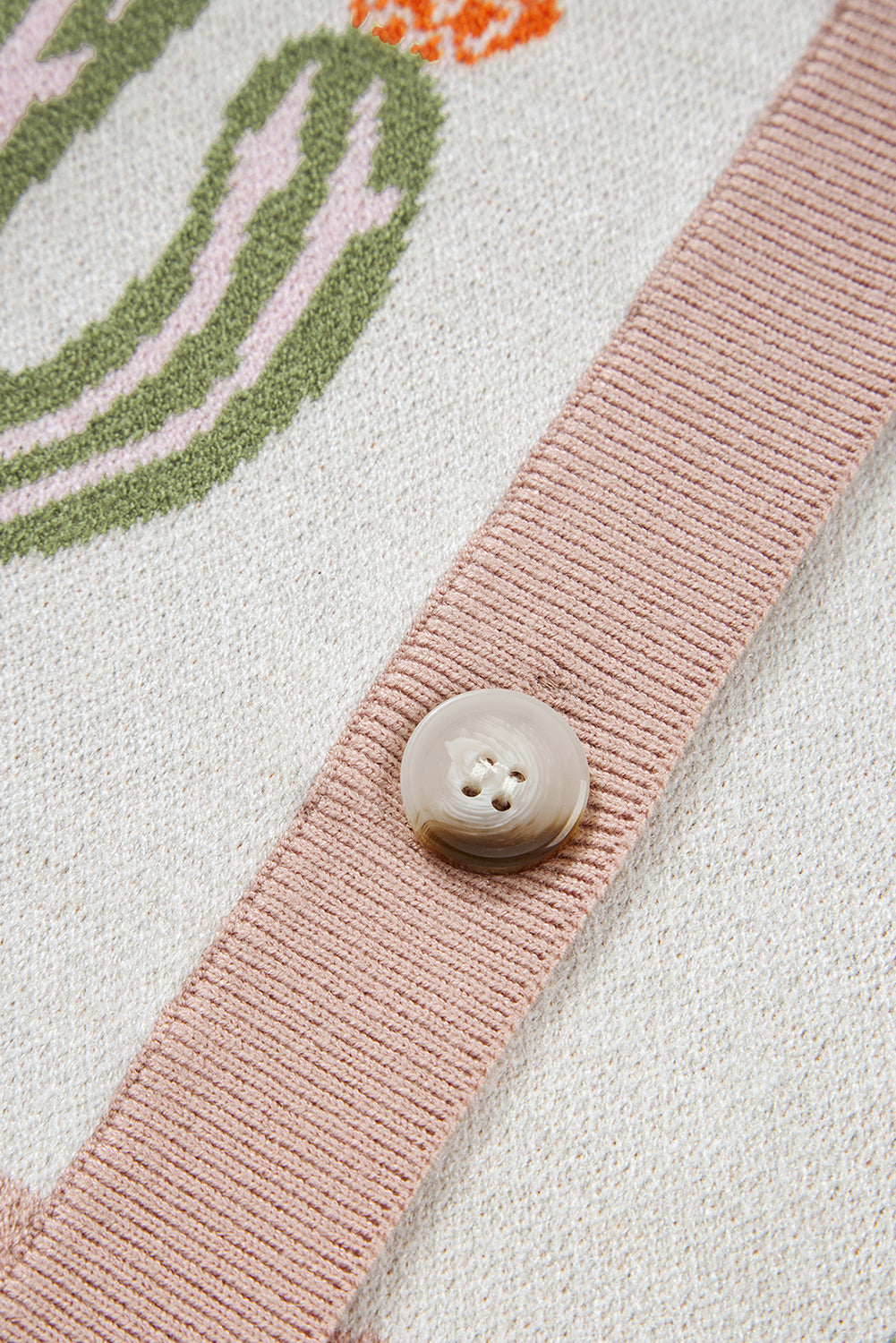 Desert Cactus Buttoned Front Sweater Cardigan