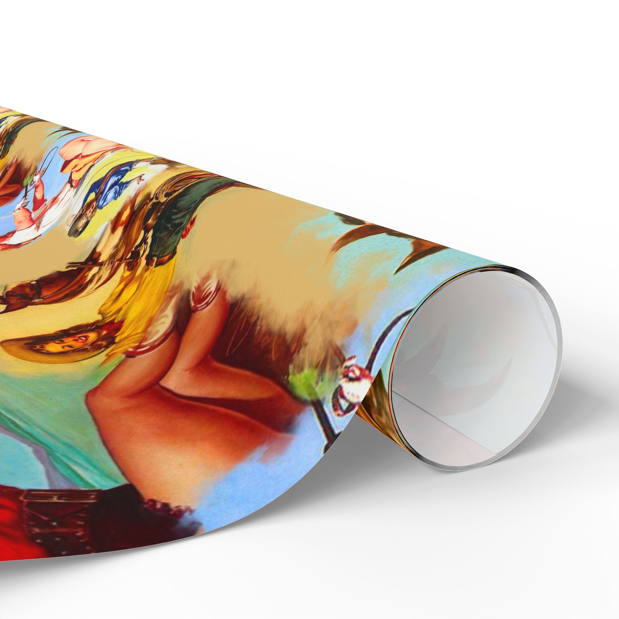 Vintage Cowgirl Wrapping Paper,  Retro Western Gift Wrap for Birthdays, Holidays & Boho Cowgirl Celebrations