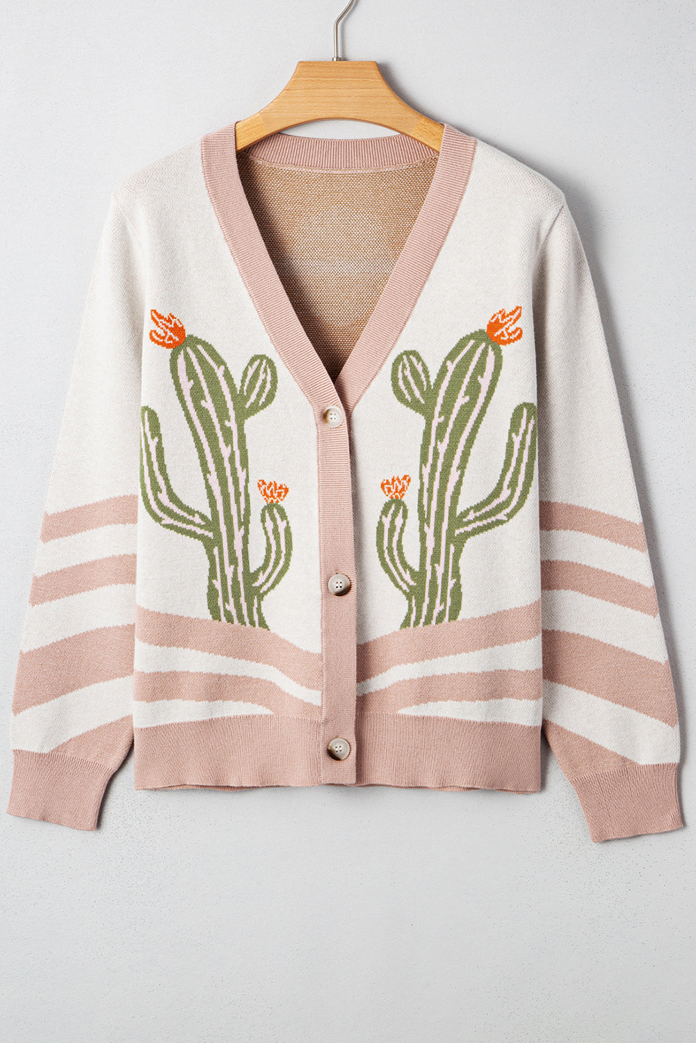 Desert Cactus Buttoned Front Sweater Cardigan