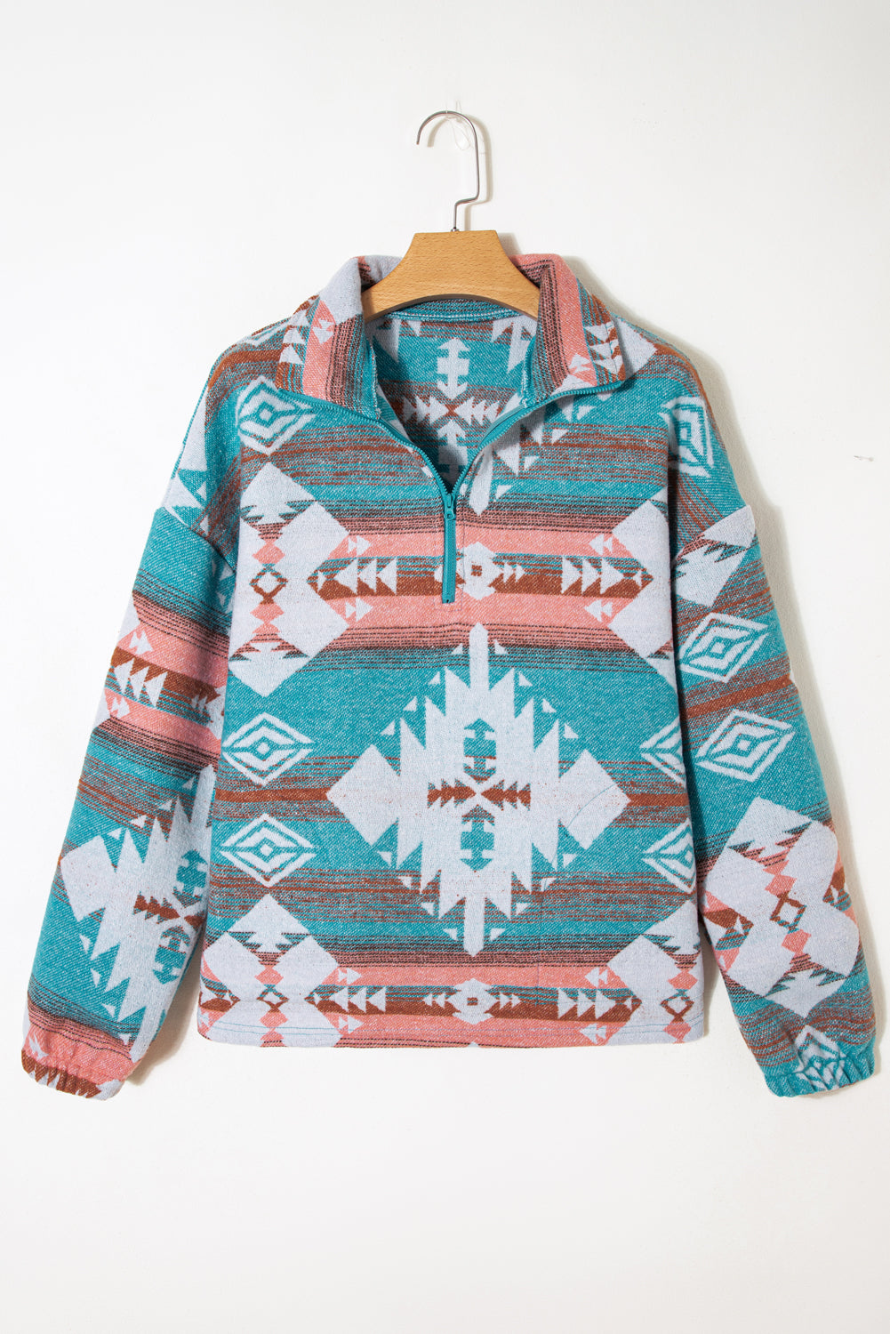 Aztec Quarter Zip Sweatshirt, Western Pullover, Cowgirl Aztec Top,