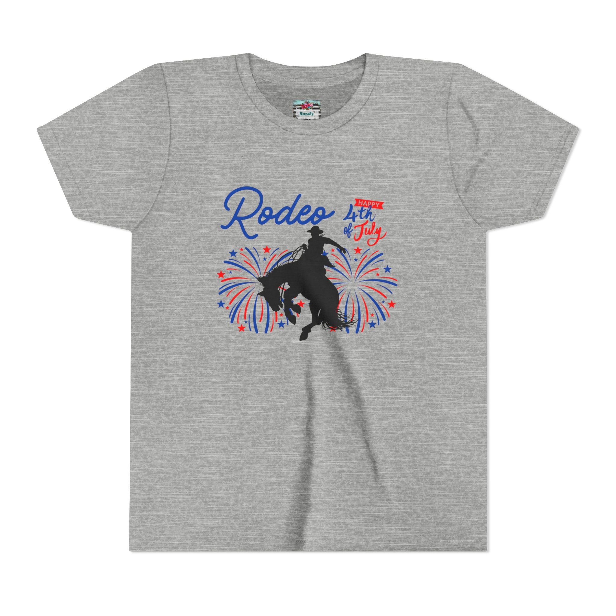 Kids Rodeo 4th of July T-Shirt, Patriotic Bronc Rider Tee, Family Matching Independence Day Shirt