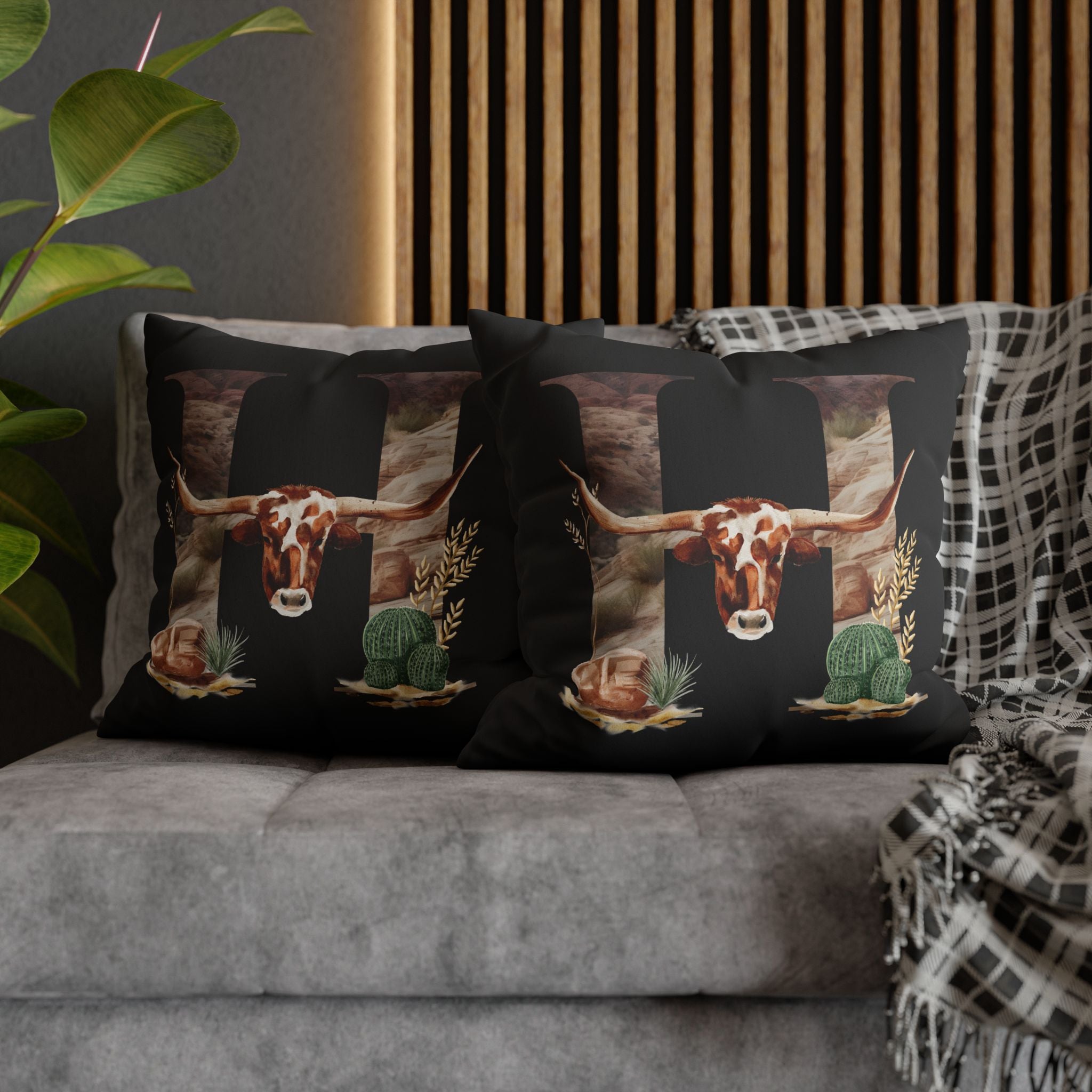Western Initial Pillow Cover , Personalized Rustic Decor, Cowgirl Gift, Custom Throw Pillow for Home or Wedding