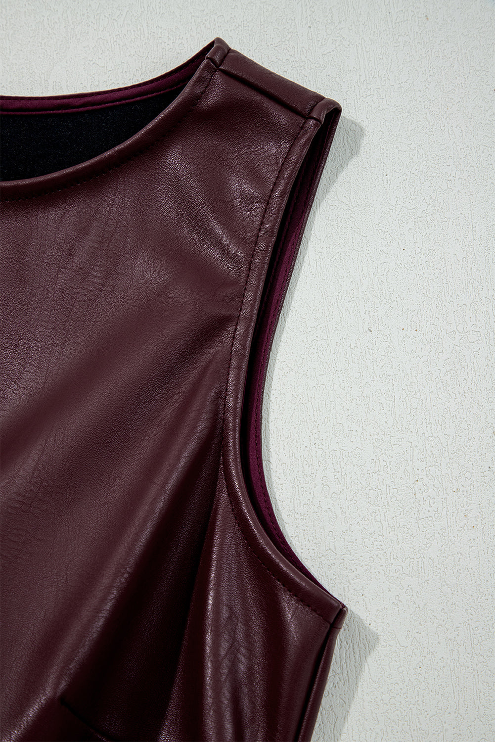 Faux Leather Sleeveless Mini Dress, Womens Vegan Leather Bodycon Dress, Edgy Mini Dress, Sleeveless Party Dress