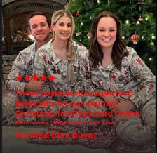Adult Cowboy Santa Christmas Pajamas, Matching Western Family PJs