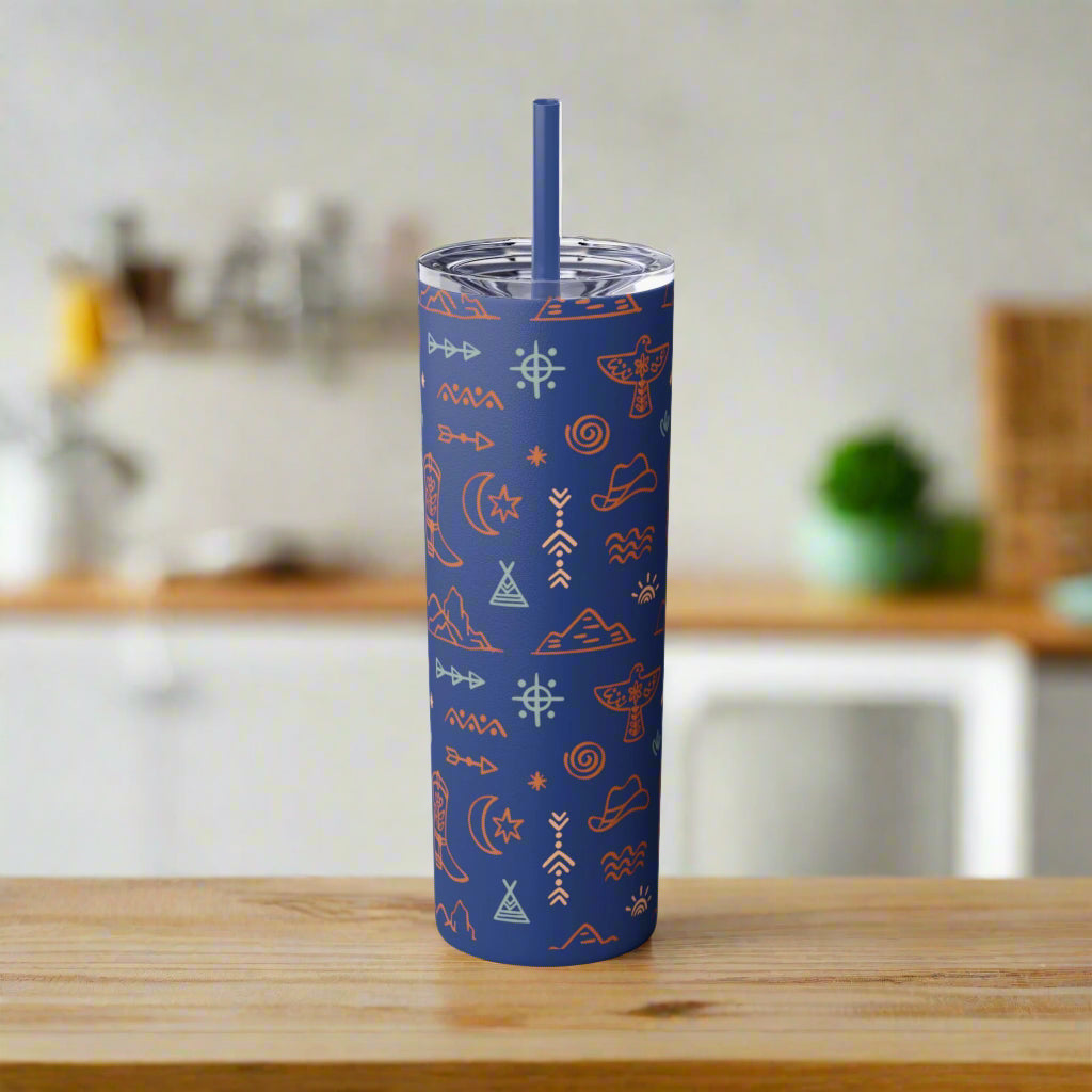BLUE WESTERN TUMBLER