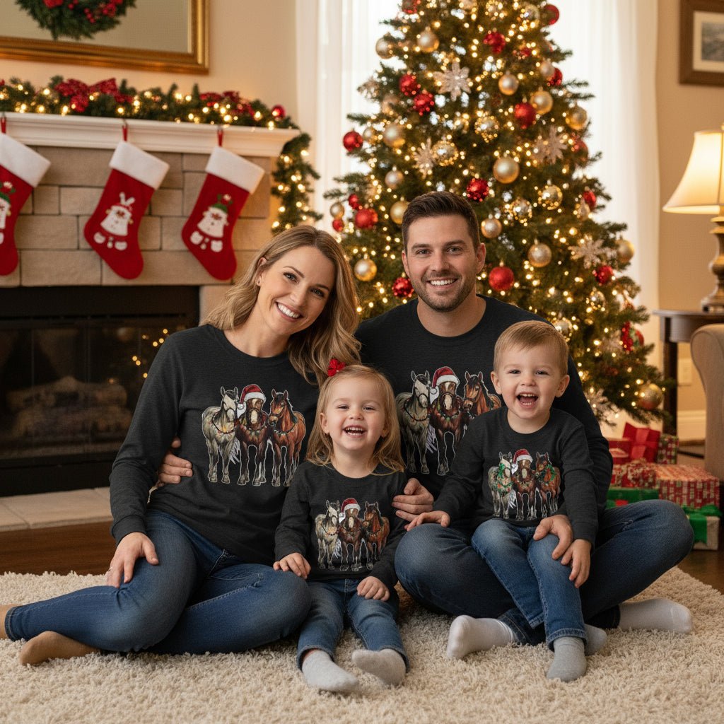 CHRISTMAS HORSE LONG SLEEVE TSHIRTS