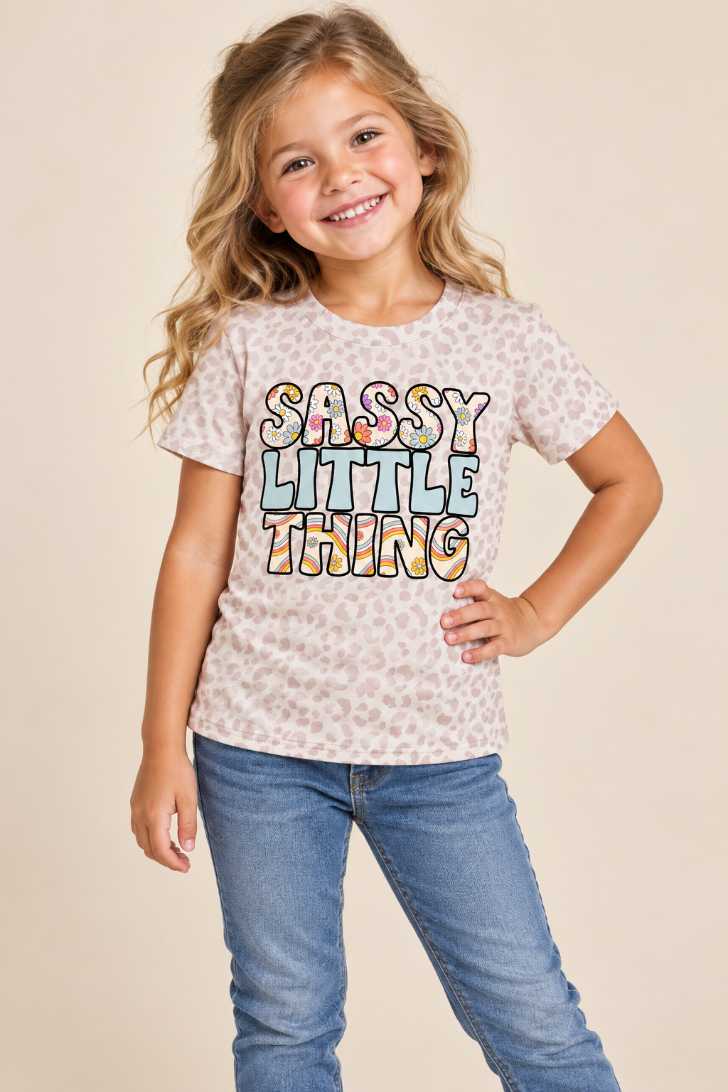 Girls Sassy Little Thing Leopard Print T-Shirt