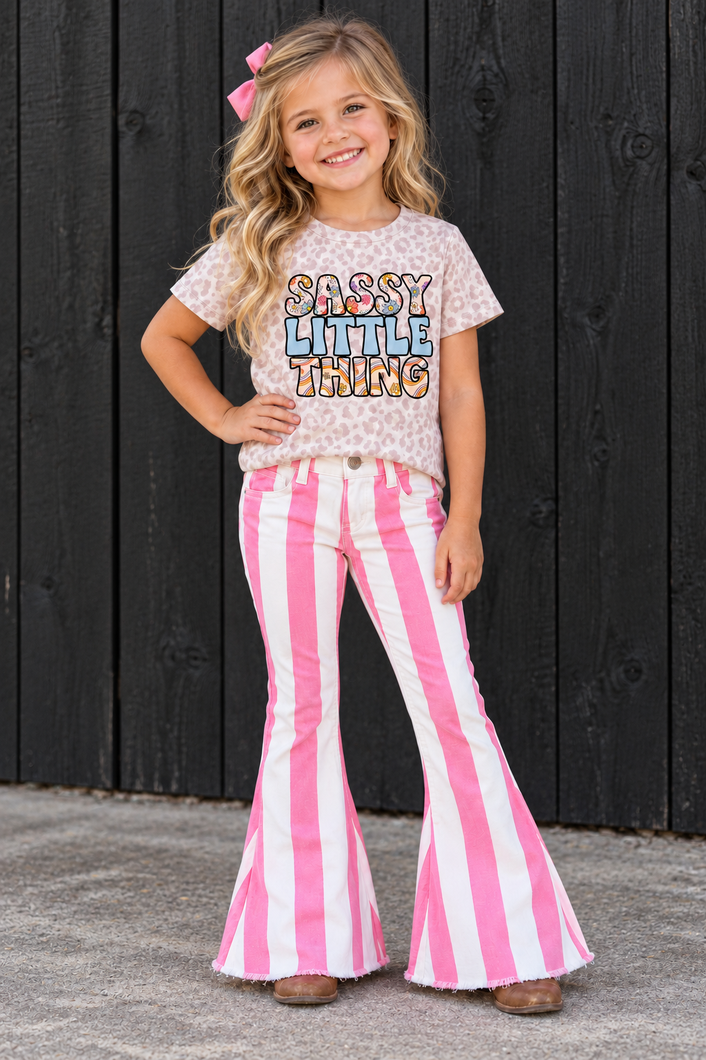 Girls Sassy Little Thing Leopard Print T-Shirt