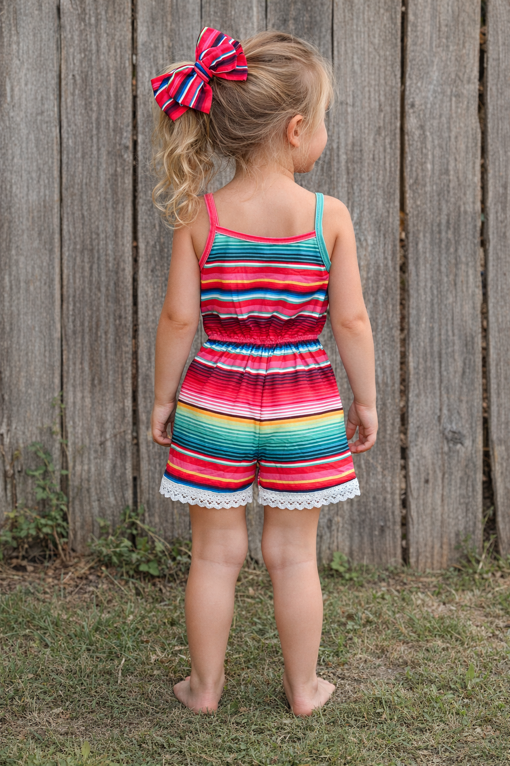 Fiesta Serape Cowgirl Romper | Three-esta Birthday Outfit | Girls Western Birthday Romper