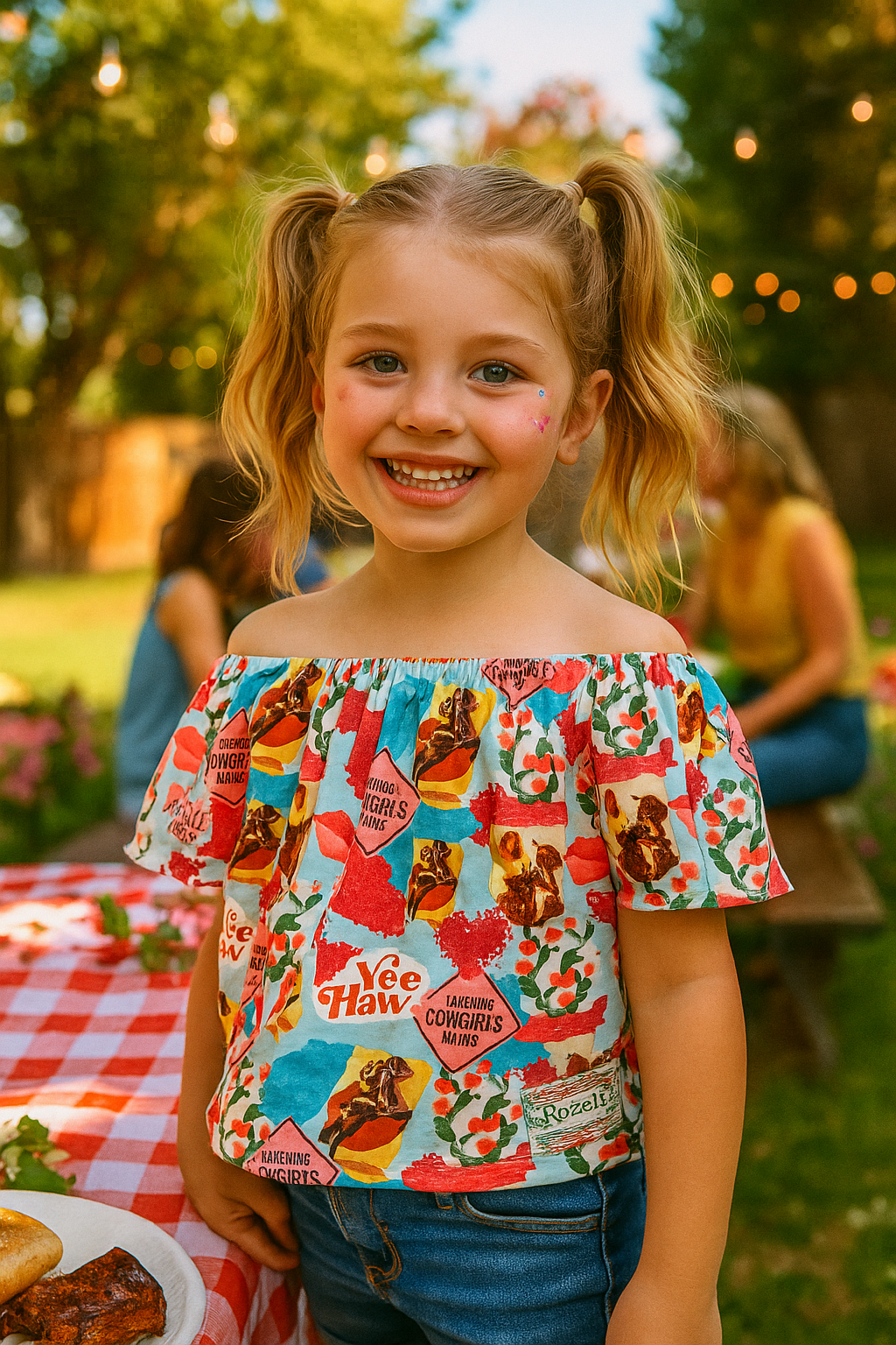 Girls Summer Cowgirl Shirt, Yeehaw Shirt, Western Shirt, Cowgirl Shirt, Girls COWGIRL Birthday, Cold Shoulder Top