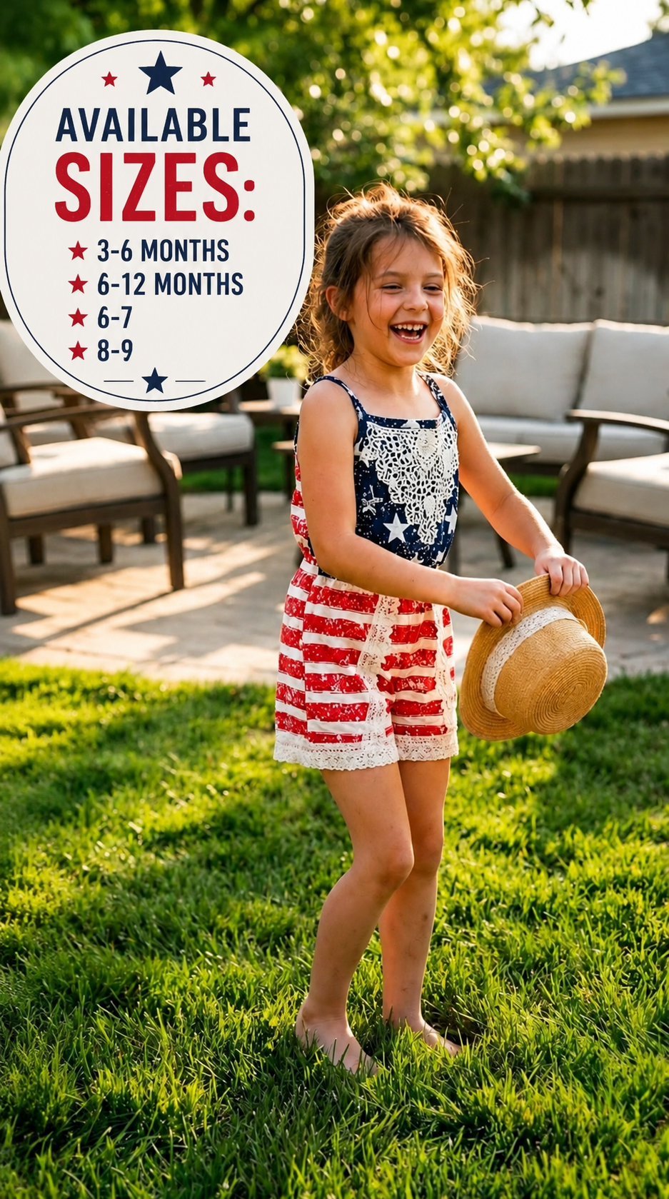Girls 4th of July Romper, Baby Girls Patriotic Star Stripe Romper, Red White Blue Outfit