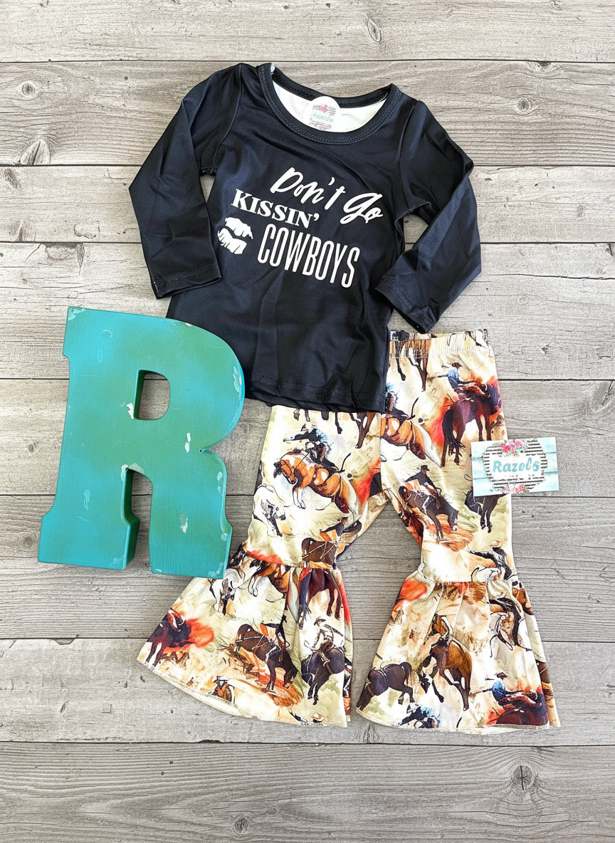 Don’t Go Kissing Cowboys Bell Bottoms | Cowboy Rodeo Flare Pants

A fun and sassy outfit for our little cowgirls (and a good reminder for the rest of us!) 🤠💋 These Cowboy Rodeo Flare Pants bring the perfect mix of Western charm and trendy style!

✔ True to Size Fit – Comfortable & flattering.
