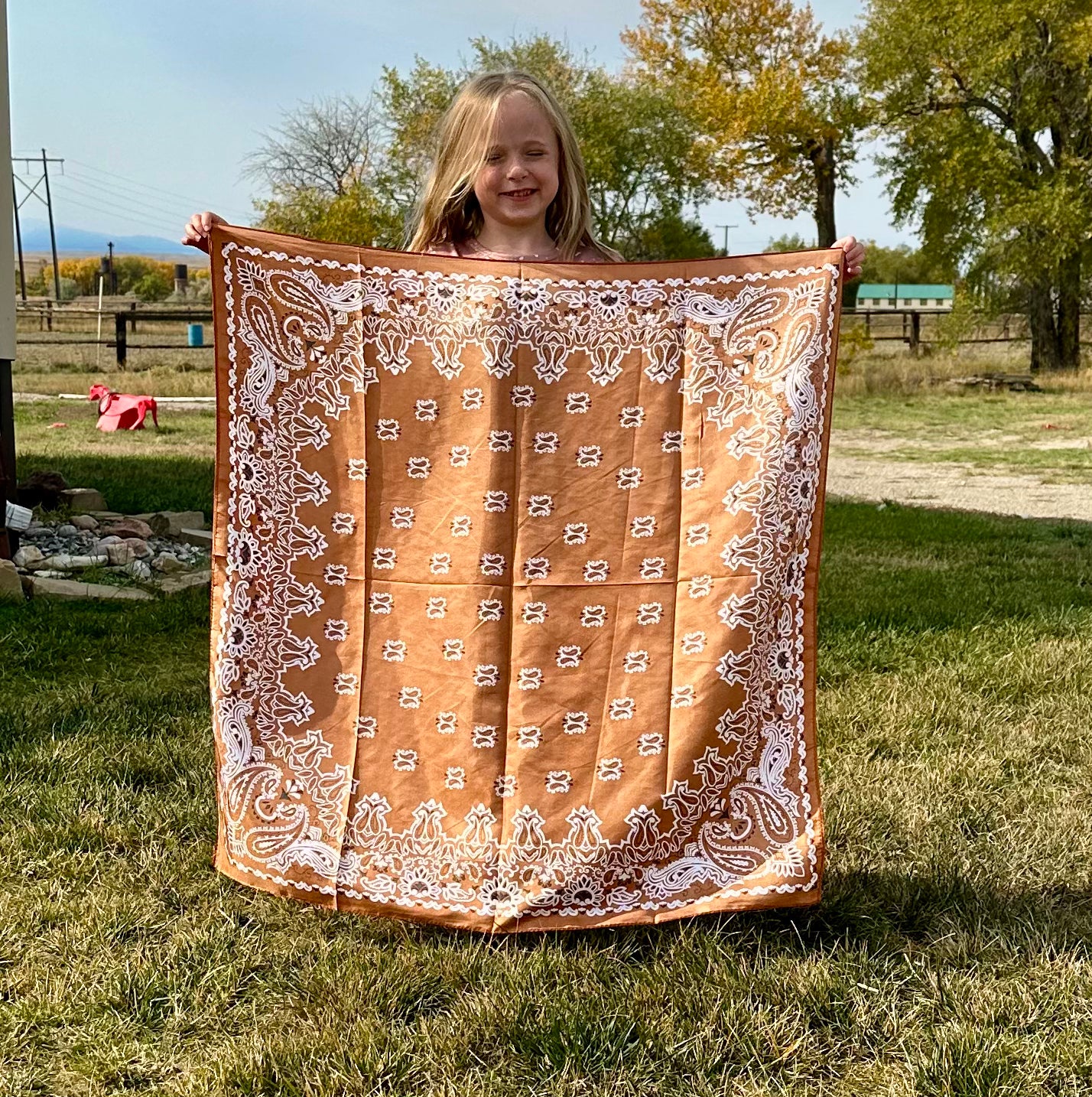 Western Paisley Wild Rag Scarf, Fall Bandana for Cowgirls, Large Neckerchief,