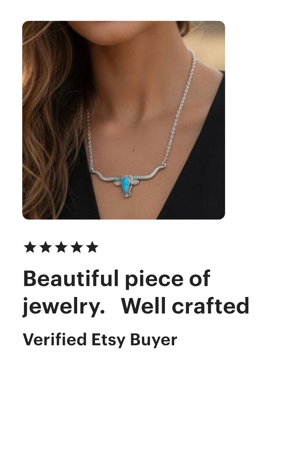 Turquoise Longhorn Skull Necklace | Western Cowgirl Statement Jewelry