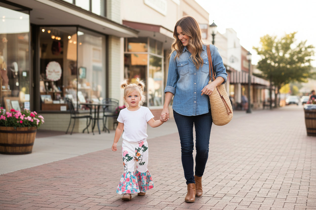 Floral Bell Bottoms designed with vibrant flower patterns and fun, playful colors are made with high-quality materials that promise comfort and durability, ensuring they’ll be a favorite all season long. These Wildflower pants will not disappoint!