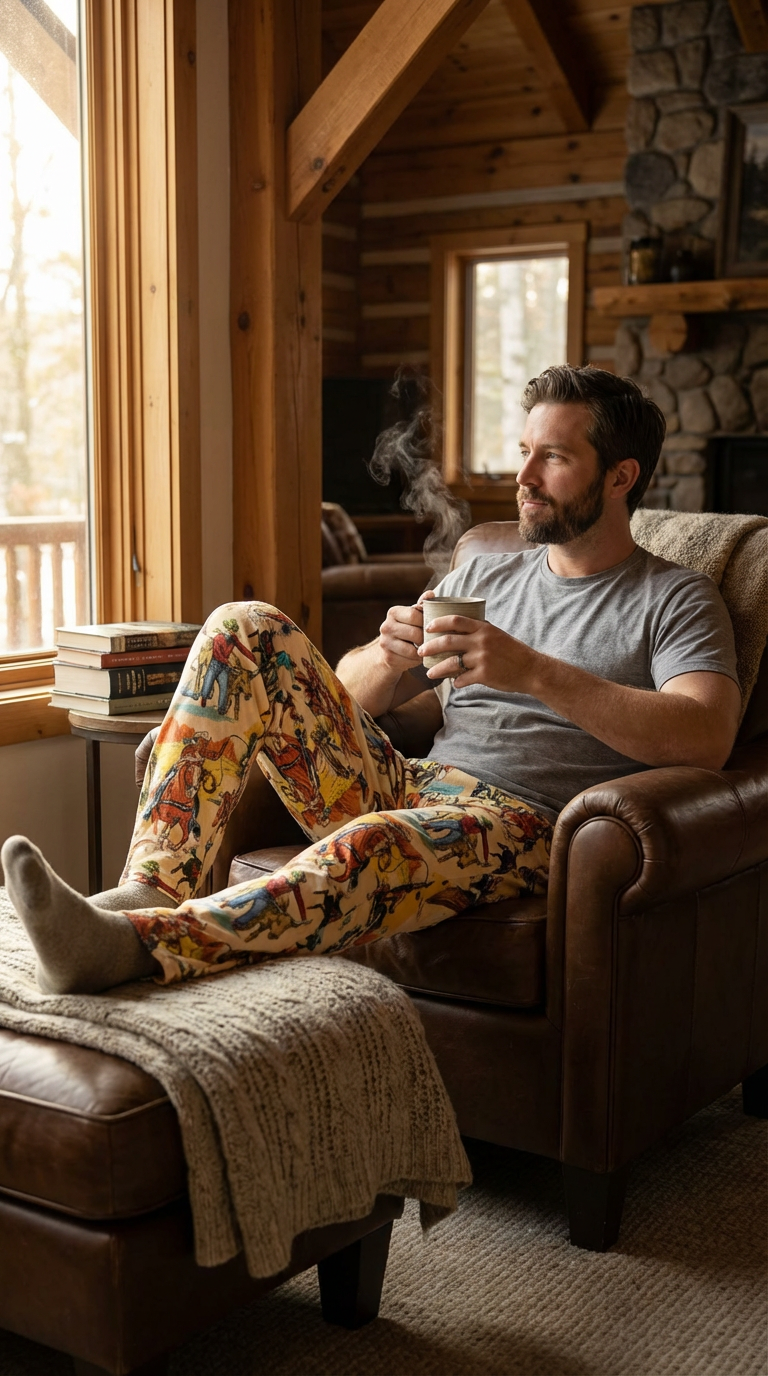 Men’s Vintage Cowboy Pajama Pants | Western Lounge Pants
