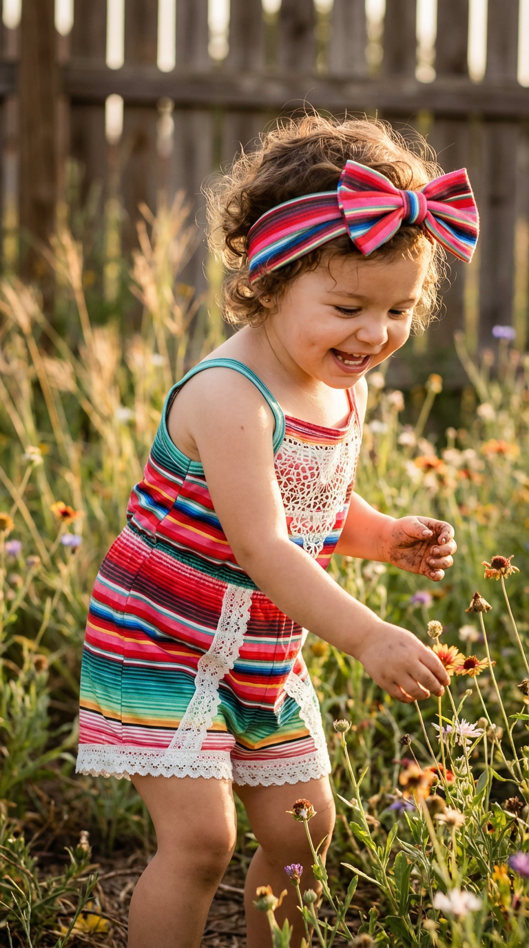 Fiesta Serape Cowgirl Romper | Three-esta Birthday Outfit | Girls Western Birthday Romper