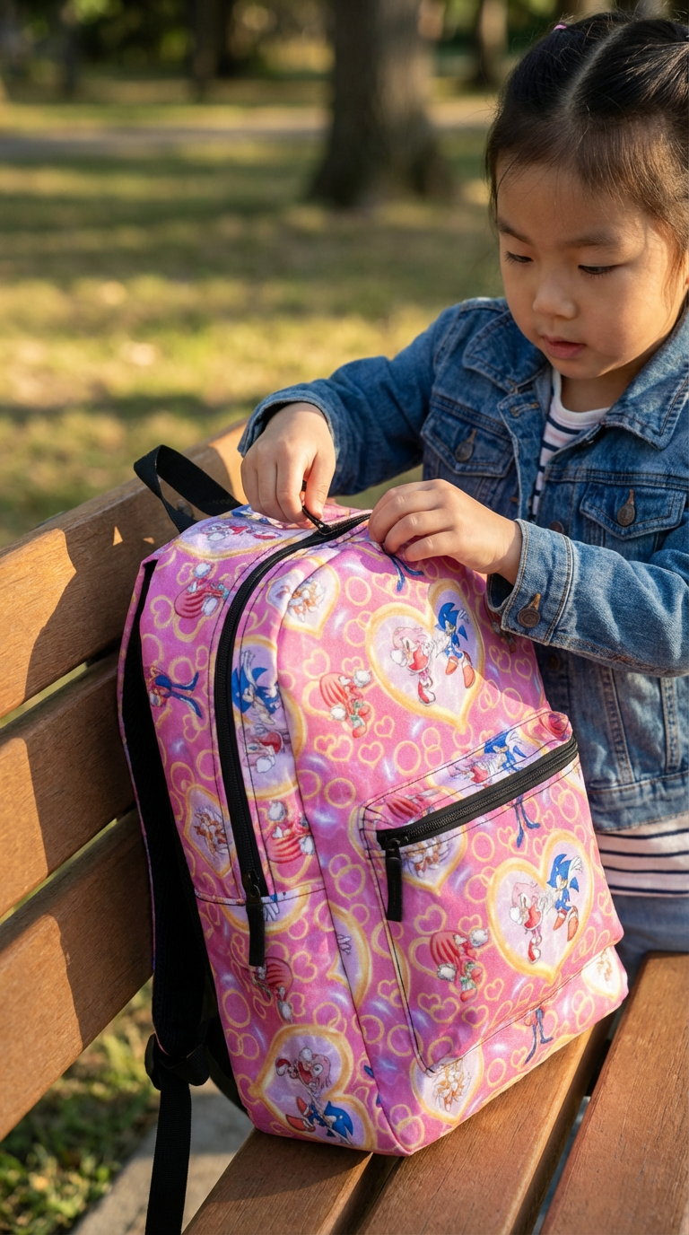 Personalized Sonic Backpack: Pink or Blue Kids School Bag, Sonic Girl Gear