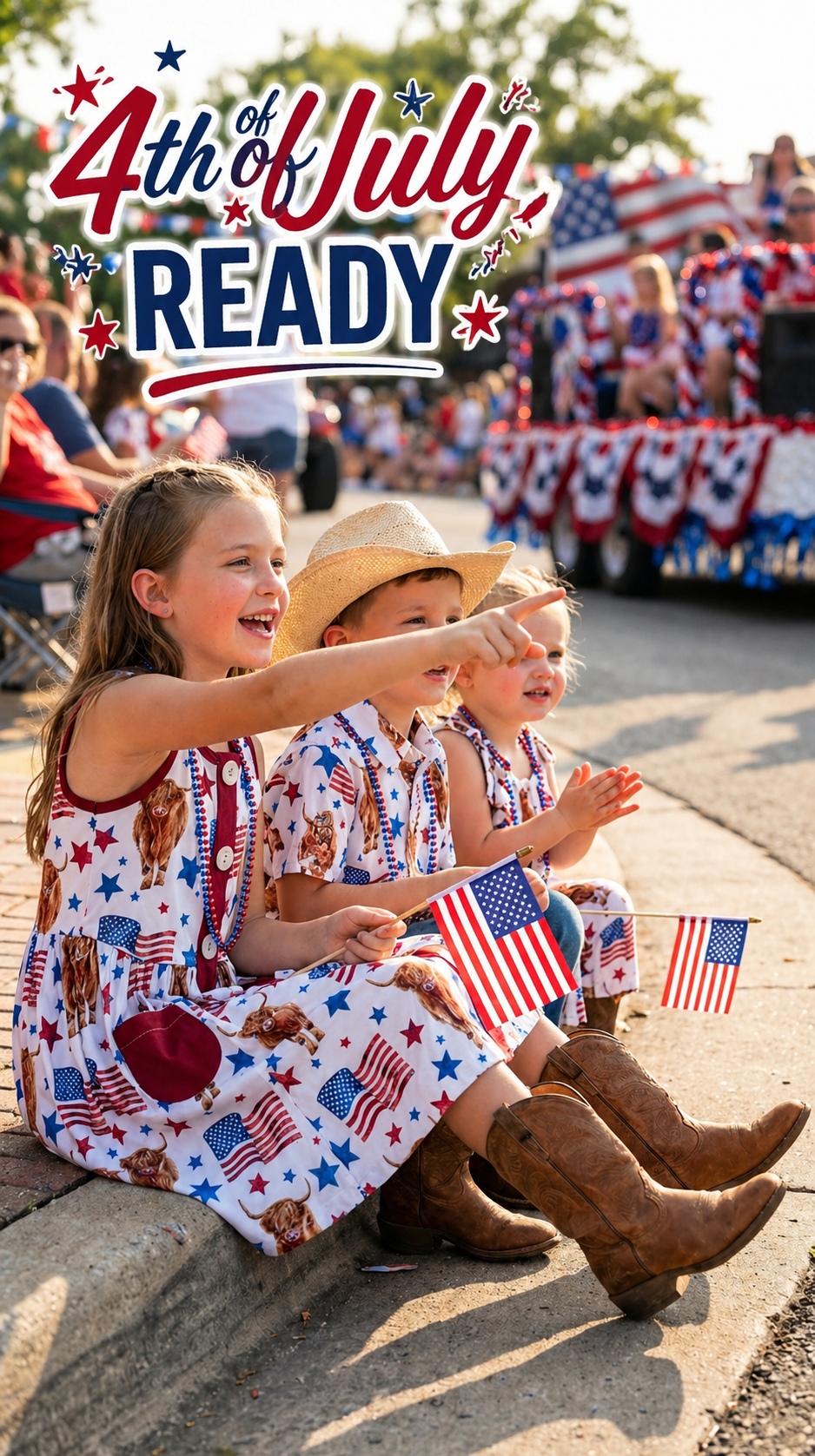 Highland Cow 4th of July Outfit for Kids | Dress, Romper or Shirt