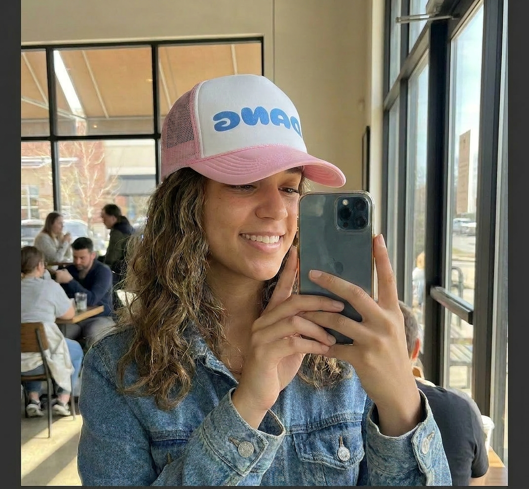 Backwards DANG Trucker Hat, Mirror-Readable Embroidered Foam Cowgirl Cap