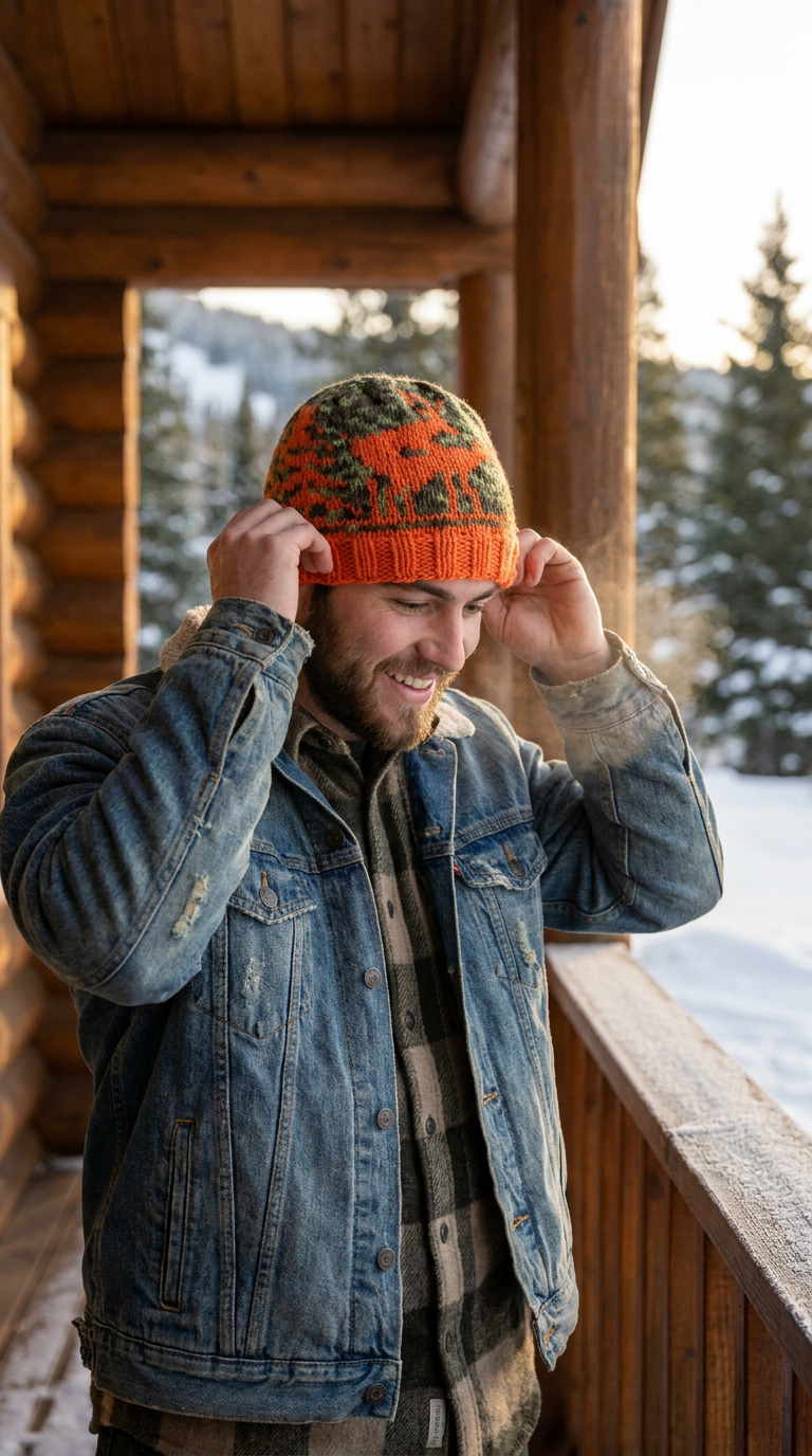 Camo Knit Beanie: Funny Deer Hunting Gift,  Fornicating Deer hat