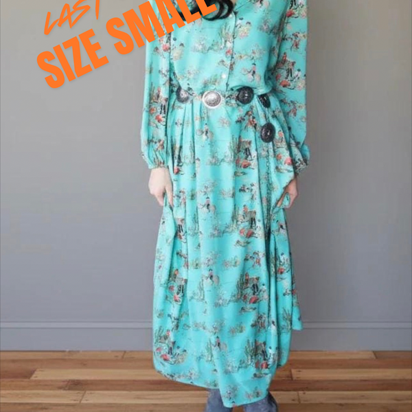 western maxi dress Wrangler Women's Mosaic Print length skirt Stetson Western Denim Maxi Dress
