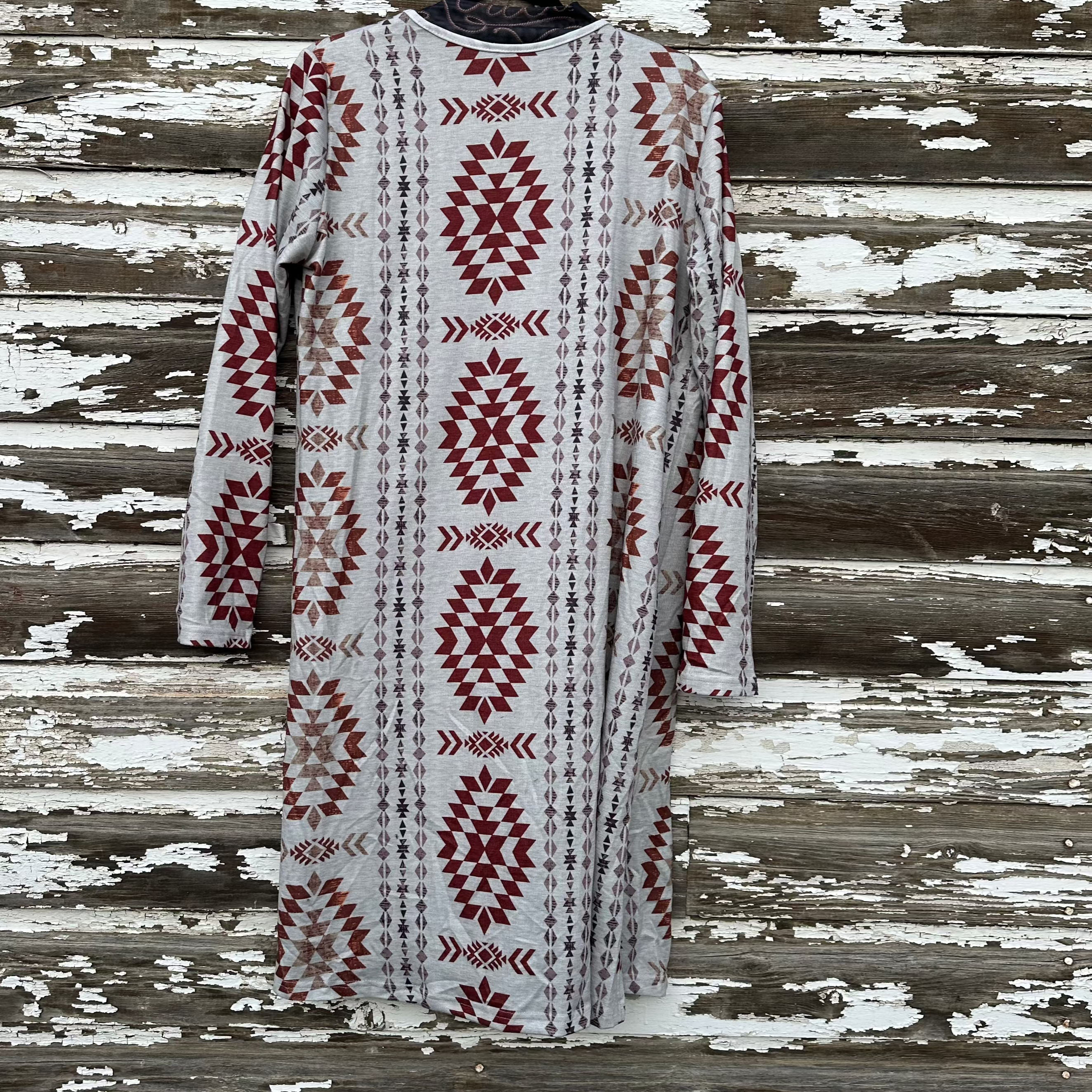 Western Aztec Print Cardigan | Long Western Cardigan | Cozy Fall Layering Piece