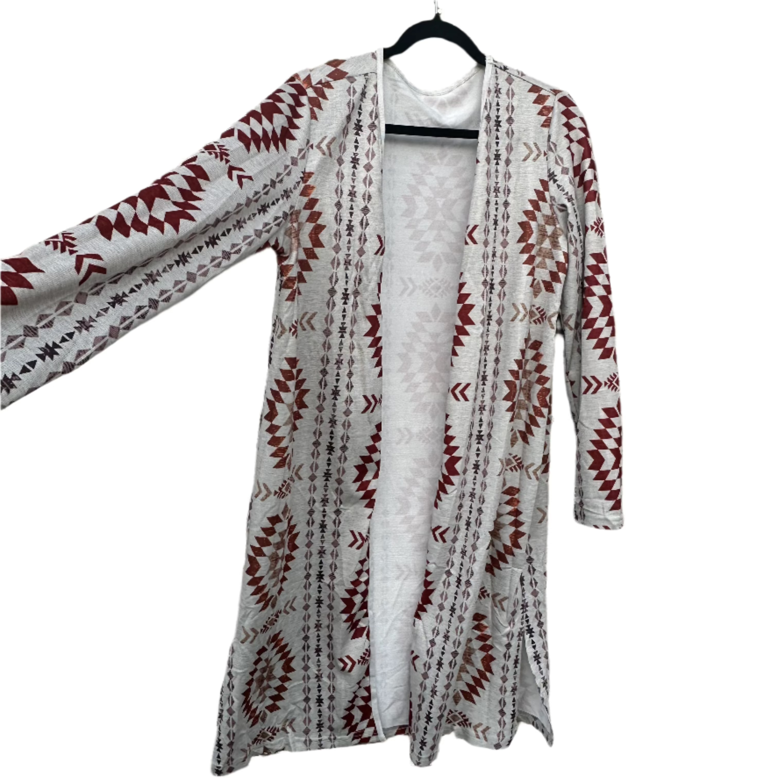 Western Aztec Print Cardigan | Long Western Cardigan | Cozy Fall Layering Piece