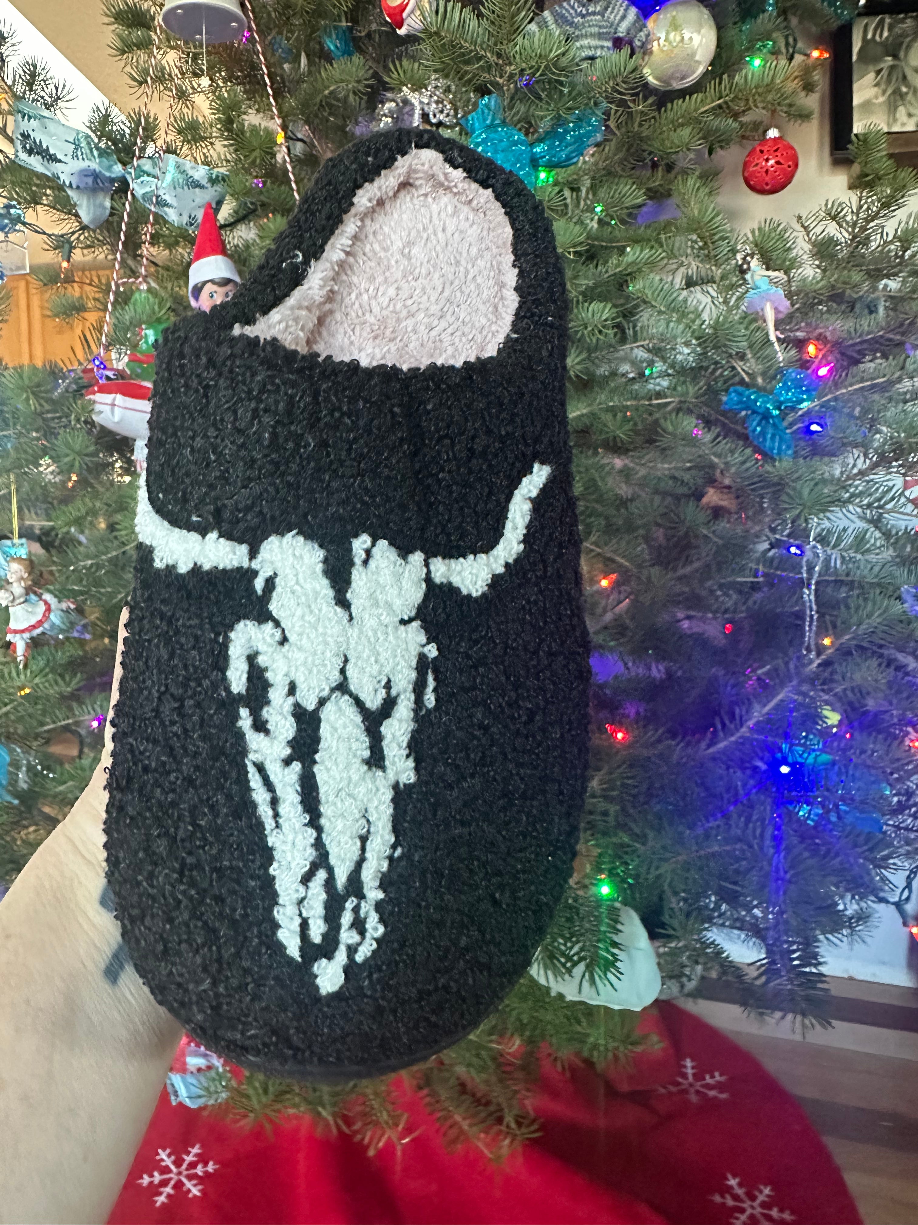 COWGIRL GIFT, Longhorn Skull Slippers