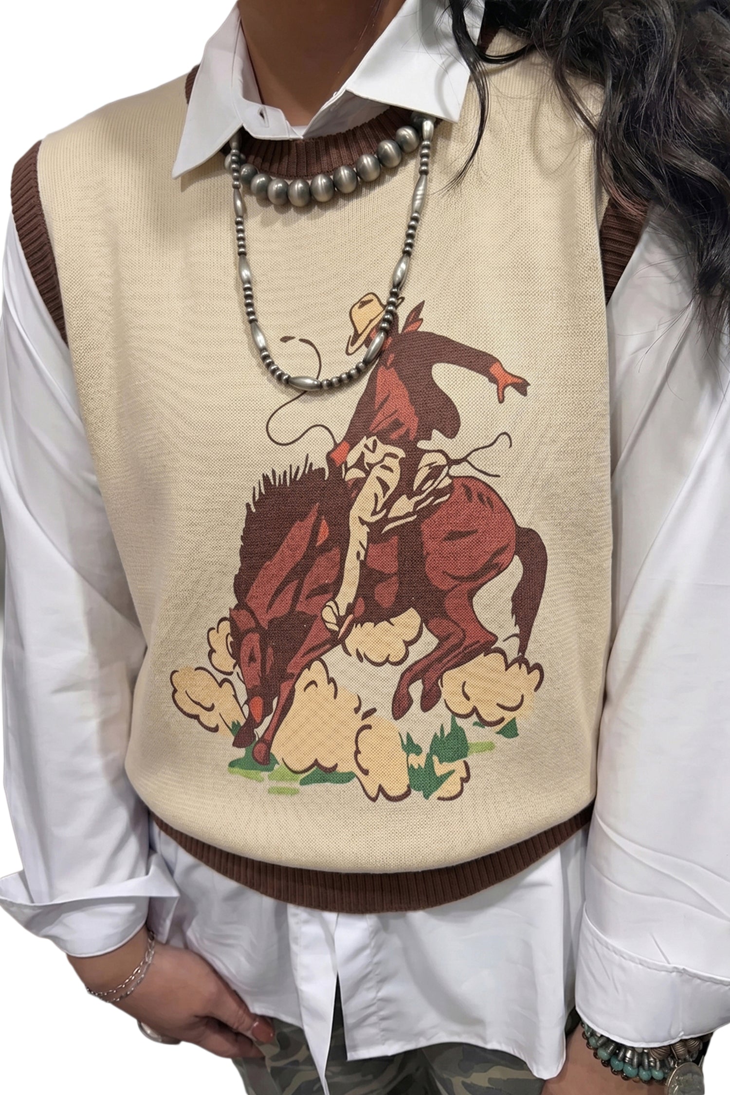Women’s Bronc Rider Cowboy Sweater Vest