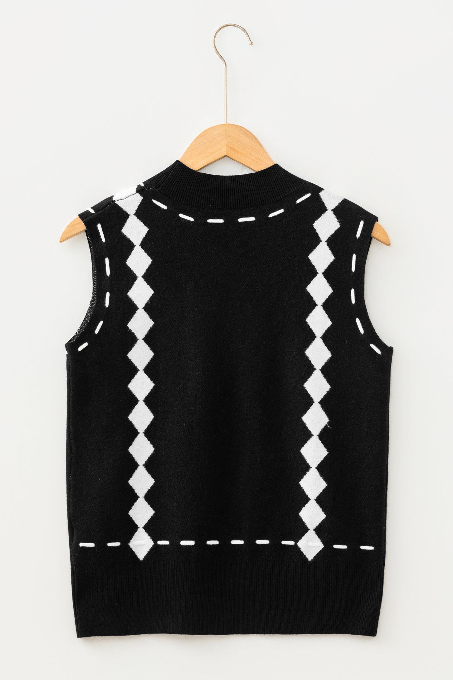 Women’s Black Horse Geometric Print Sweater Vest