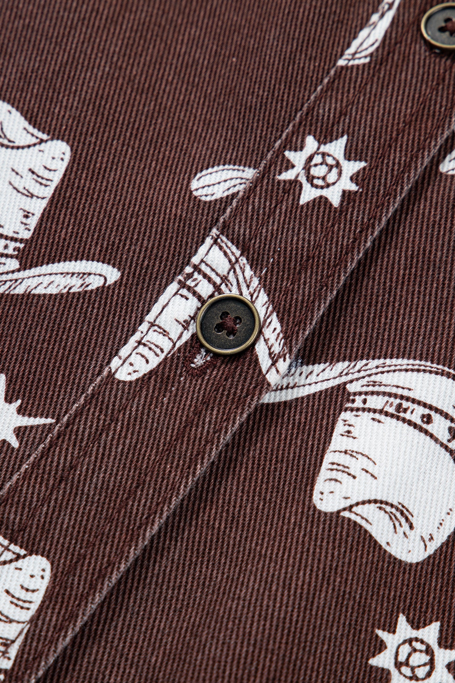 Women’s Brown Western Print Denim Mini Dress