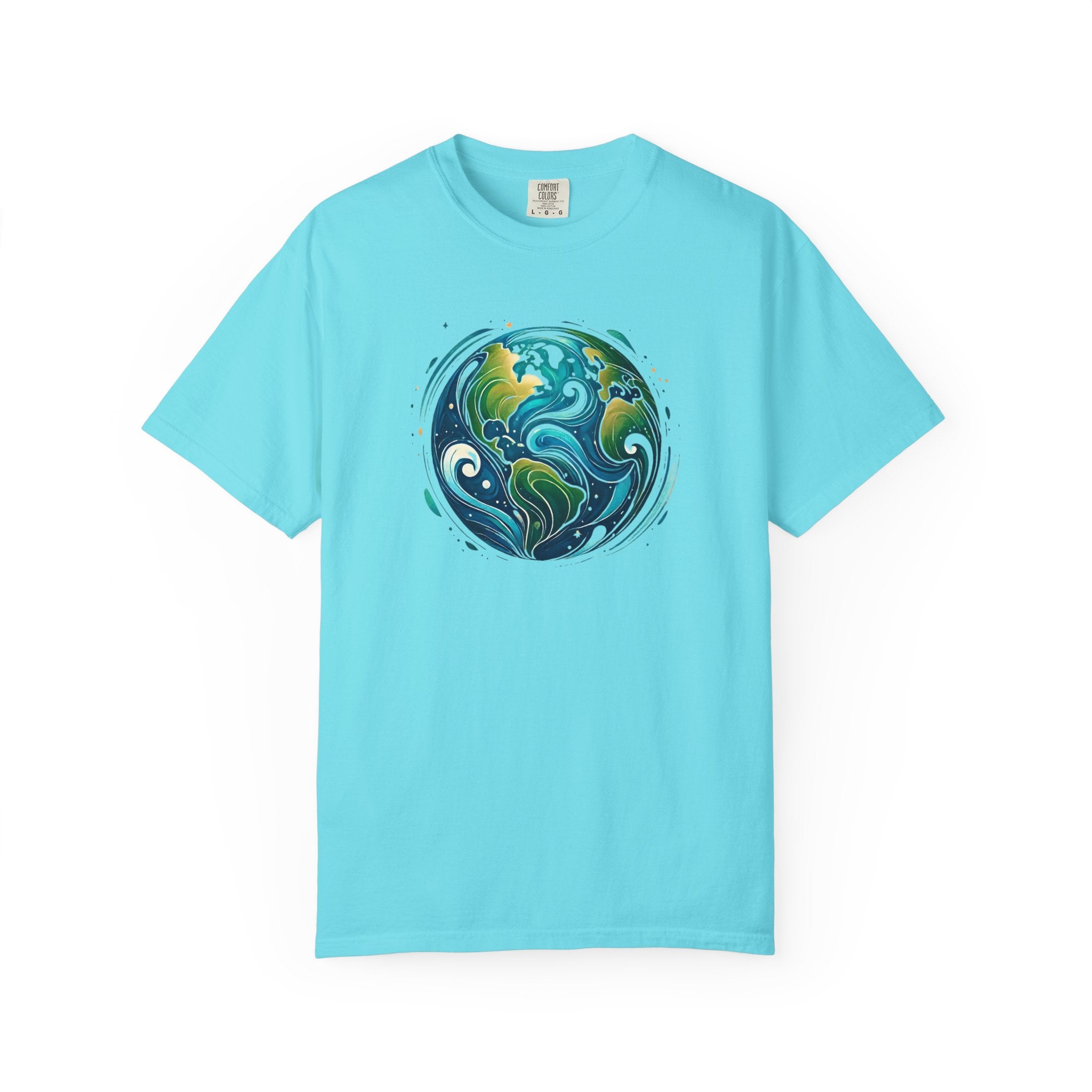 Introducing our Unisex Garment-Dyed T-shirt, perfect for anyone seeking comfort and style. This tee brings a relaxed vibe that will fit seamlessly into your everyday wardrobe. Whether you're heading out for a casual outing or lounging at home, it provides the ideal blend of comfort and versatility. It's perfect for eco-conscious individuals who appreciate ethically made clothing. Celebrate Earth Day or just show your love for the planet with this stunning design.