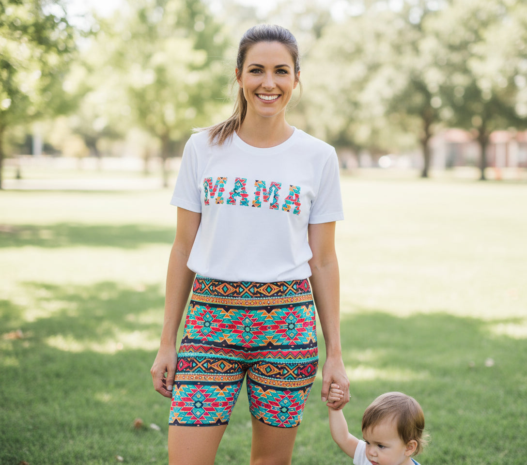This Cowgirl Mama Pajama Short Set is perfect for lounging in style! Featuring a Mama Shirt and high-rise Aztec biker shorts, it’s comfy, chic, and great for matching with your mini. 💖✨ Shop Razels—FREE U.S. shipping on $35+ orders!