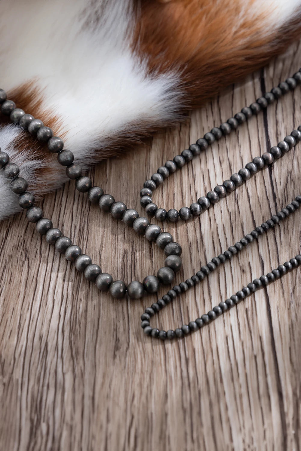 Layered Western Beaded Necklace Set | Cowgirl Jewelry, Silver Bead Necklace