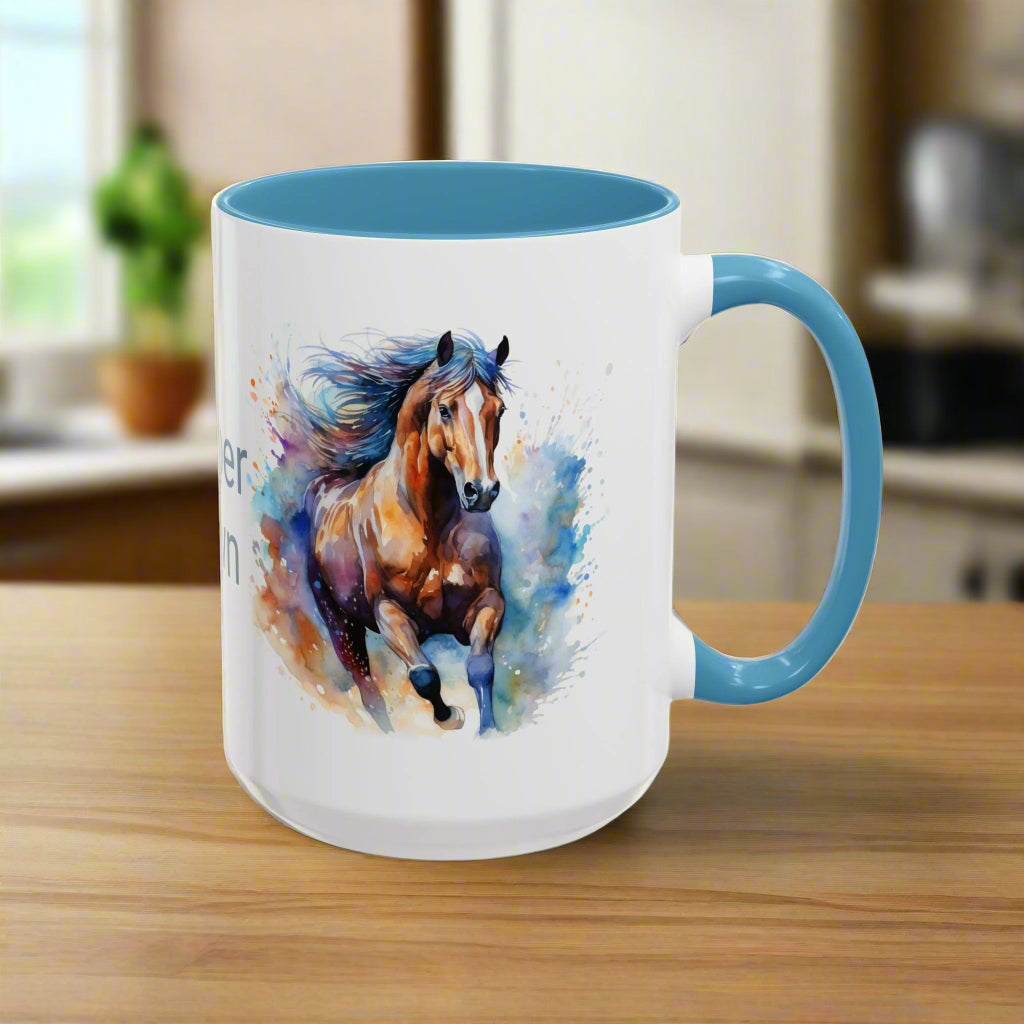 Personalized Horse Coffee Mug | Custom Name Mug for Horse Lovers & Cowgirls, Birthday Horse gift