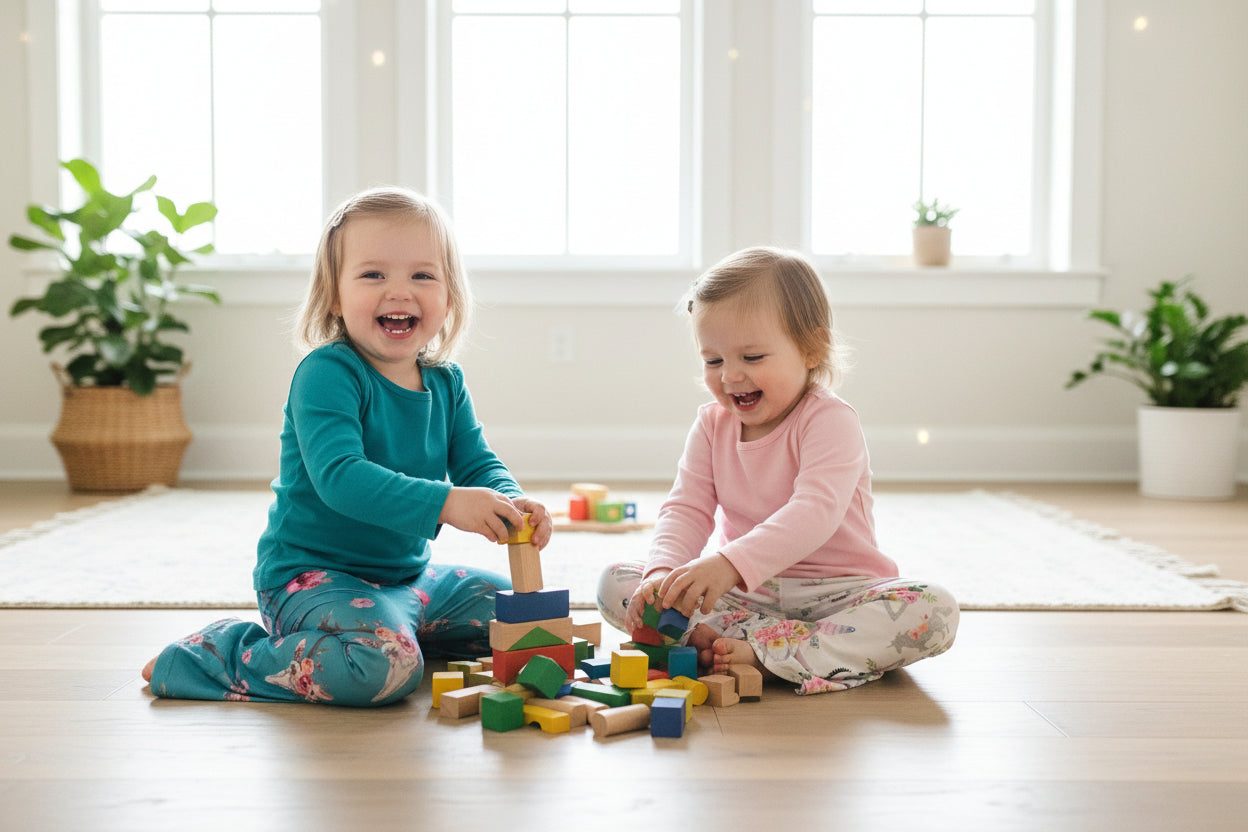 Baby & Toddler Bell Bottoms in a fun flower skull boho print! Perfectly stretchy with the ideal flare, these versatile pants are great for dressing up or down. and are machine washable! Shop Razels for more! Ships FREE with $35+ purchase